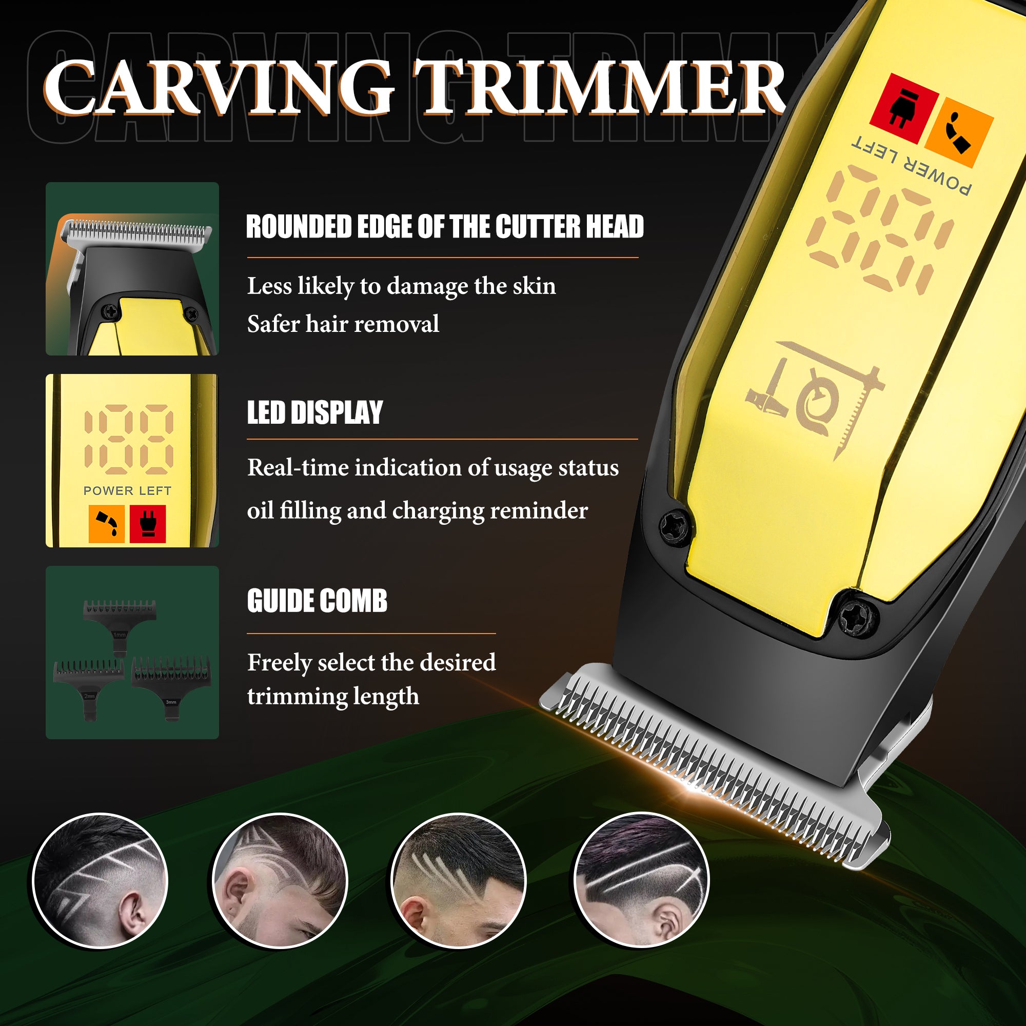 LQT Opulent Black-Gold Modern Geometric Grooming Kit