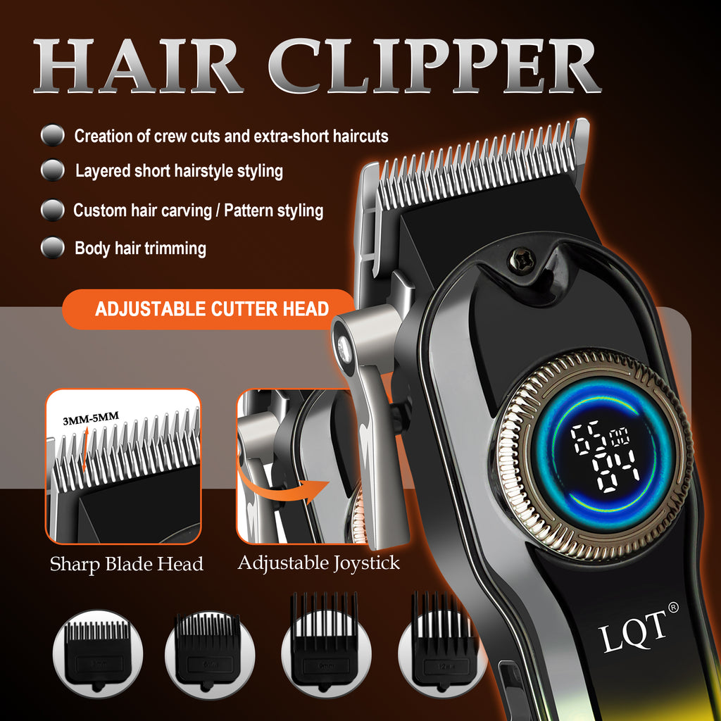 LQT Opulent Black-Gold Gradient Dual-Digital Clipper Grooming Kit