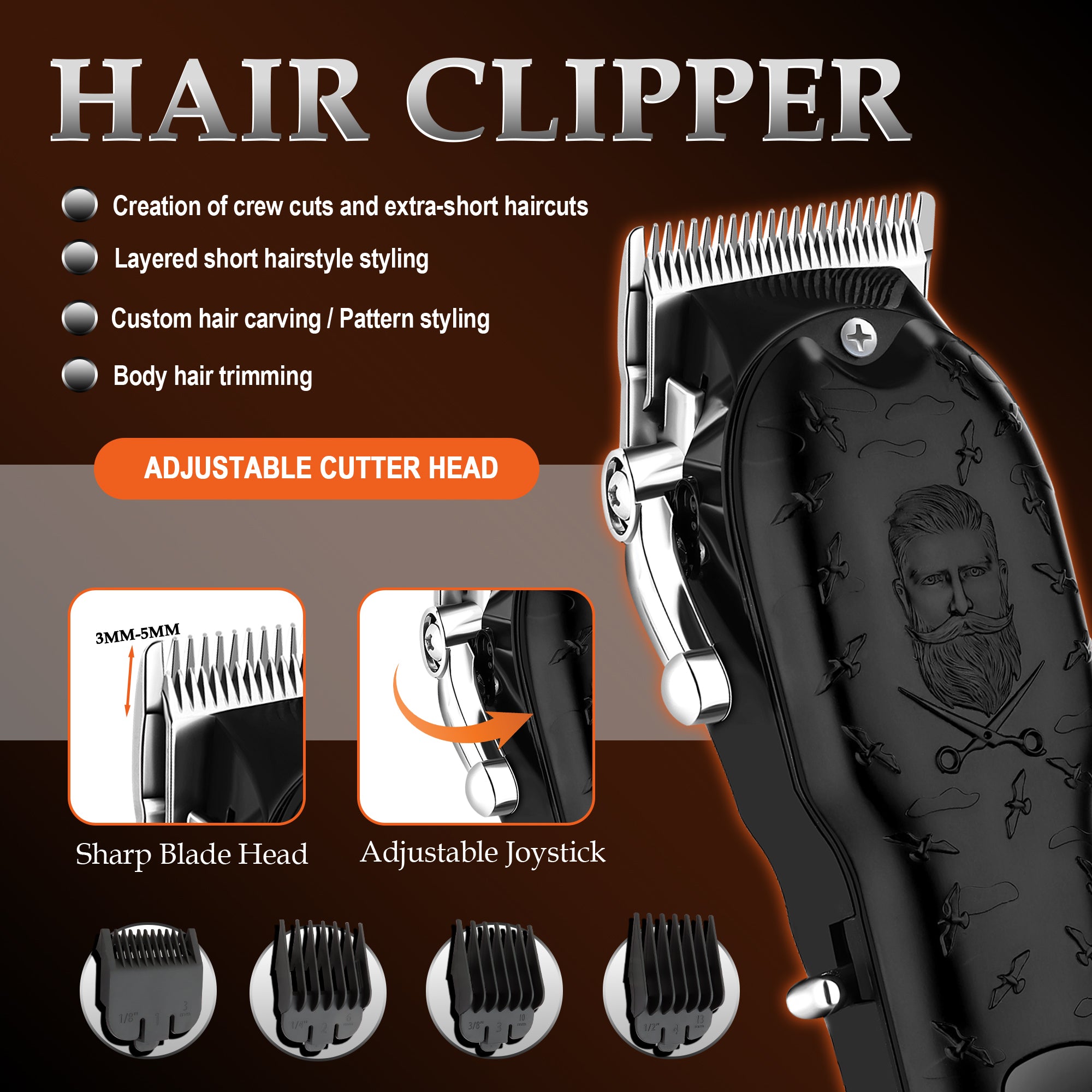 LQT Opulent Matte Black Gentleman-Embossed Professional Grooming Kit