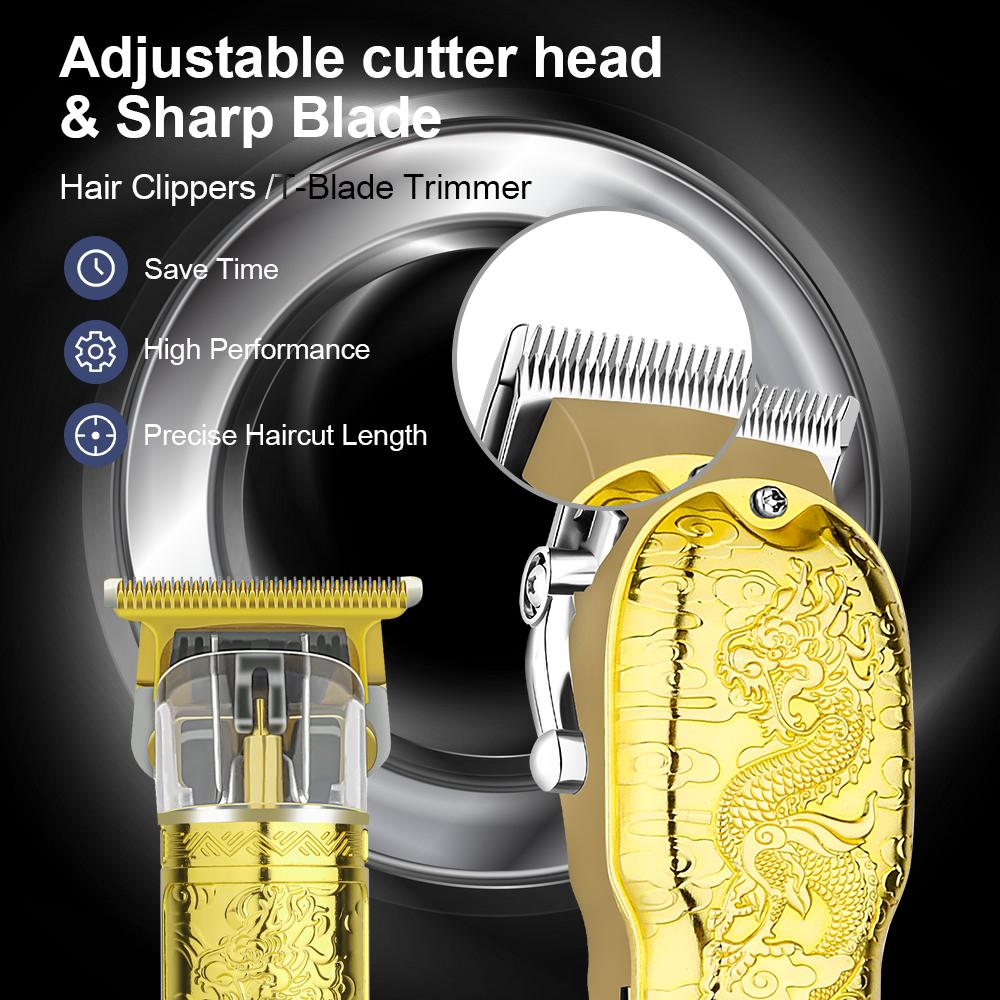 LQT Opulent Gilded Dragon-Embossed Dual-Digital Clipper Grooming Kit