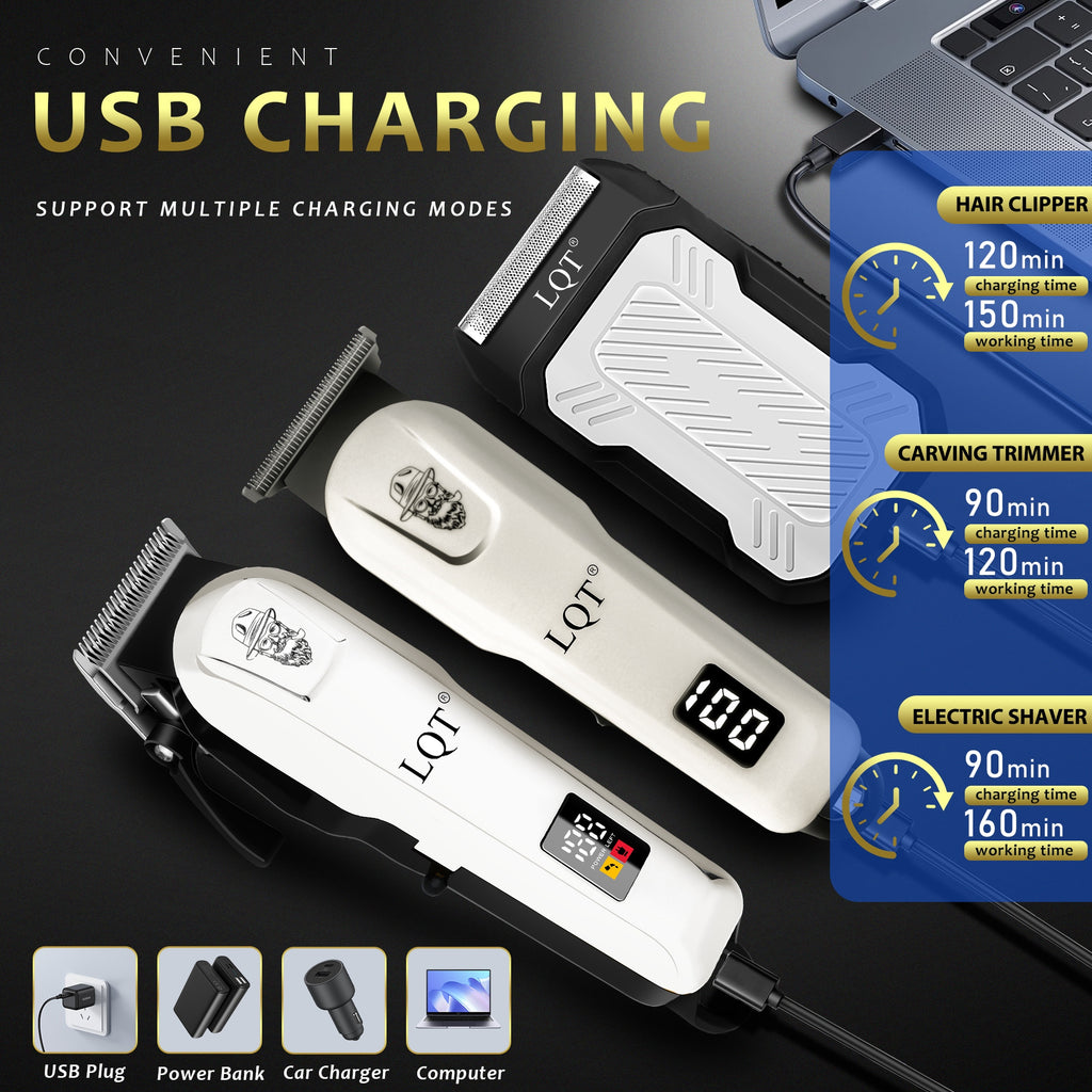 LQT Opulent Clean-White Textured Digital-Equipped Grooming Collection