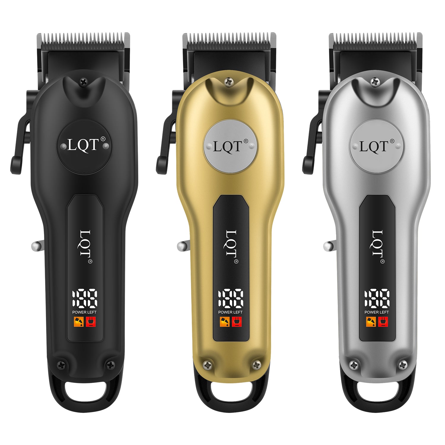 Three-Color Glossy Brand Logo Digital Hair Clipper