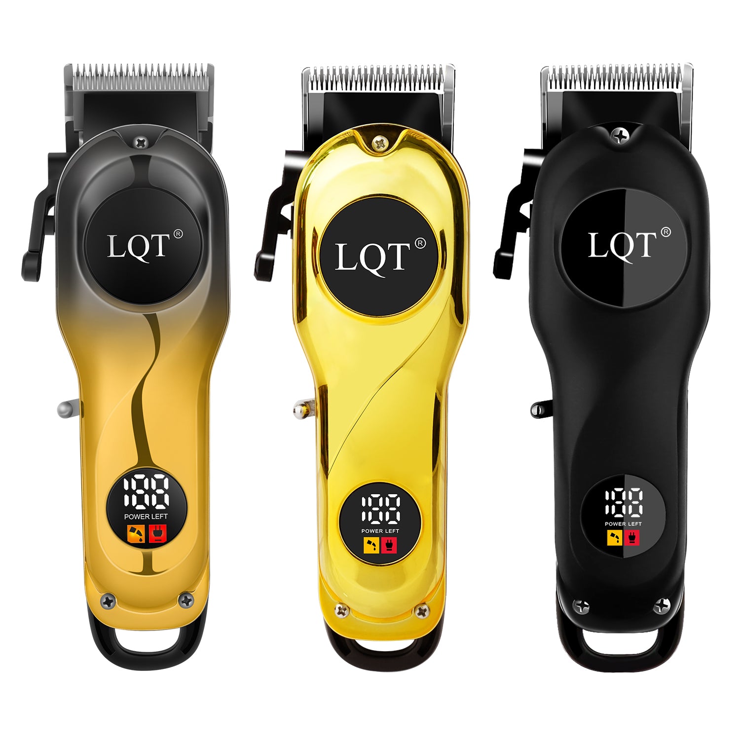 Black-Gold Gradient Logo Digital Hair Clipper