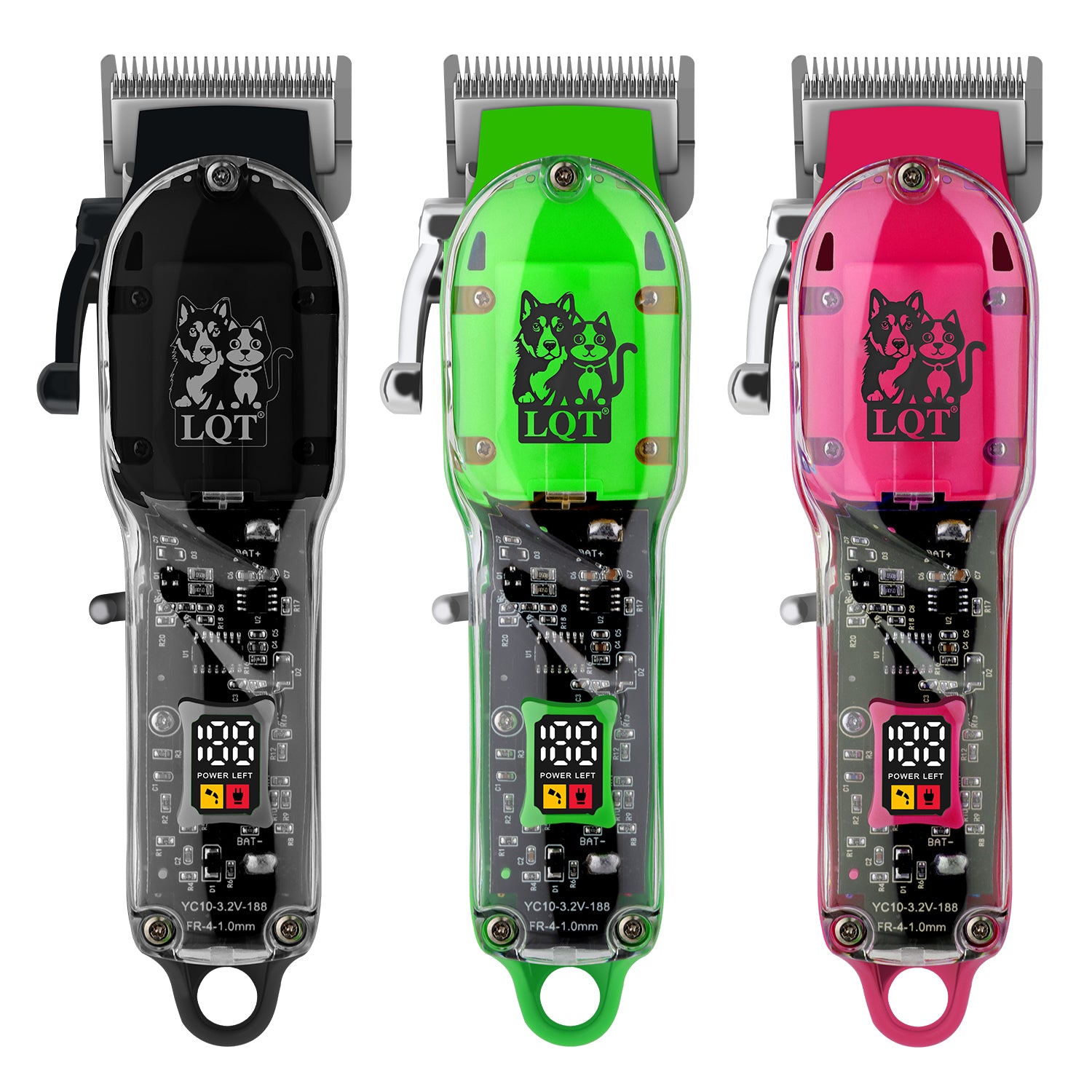Transparent Body Pet Logo Digital Hair Clipper