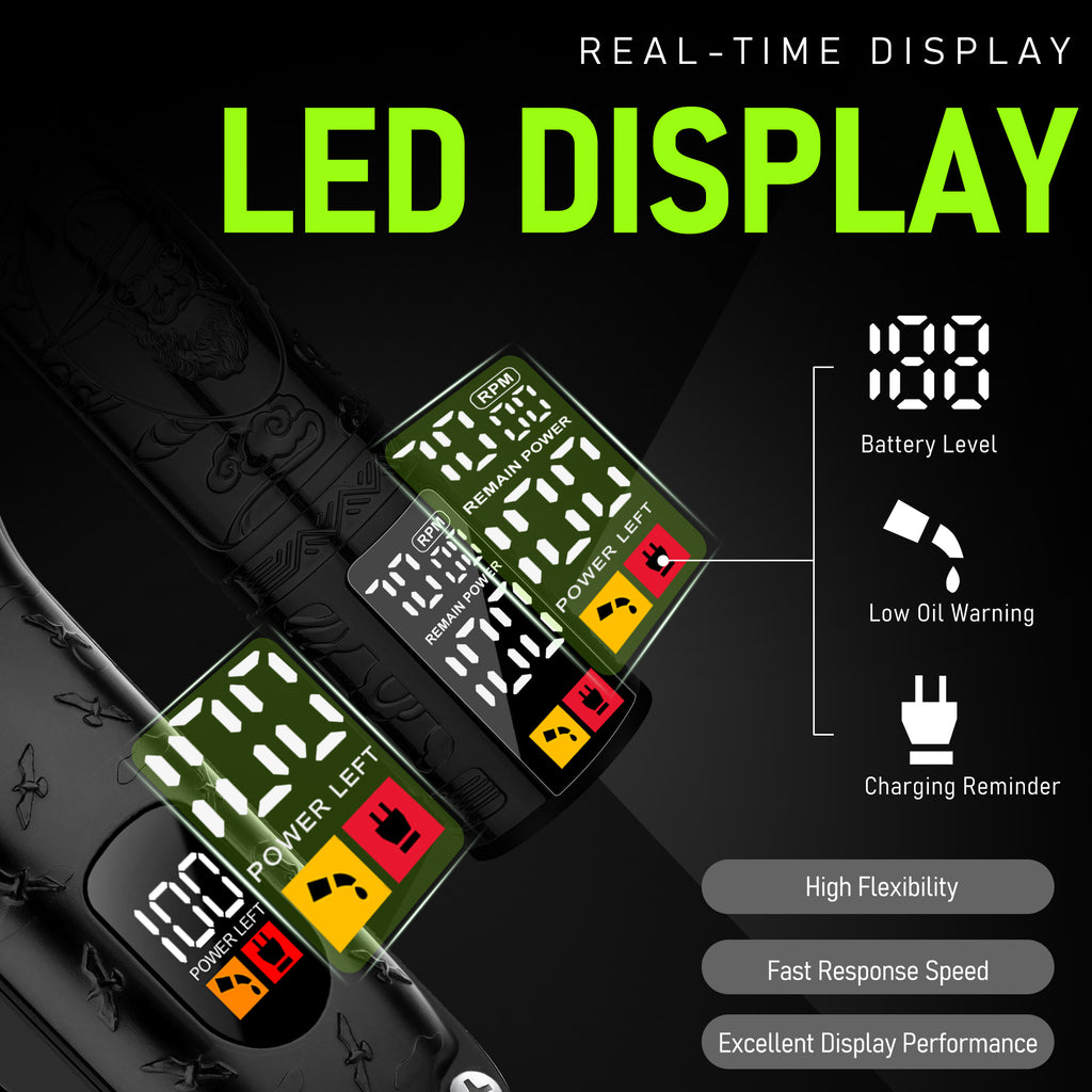 LQT Opulent All-Black Gentleman-Embossed Dual-Digital Clipper Grooming Kit