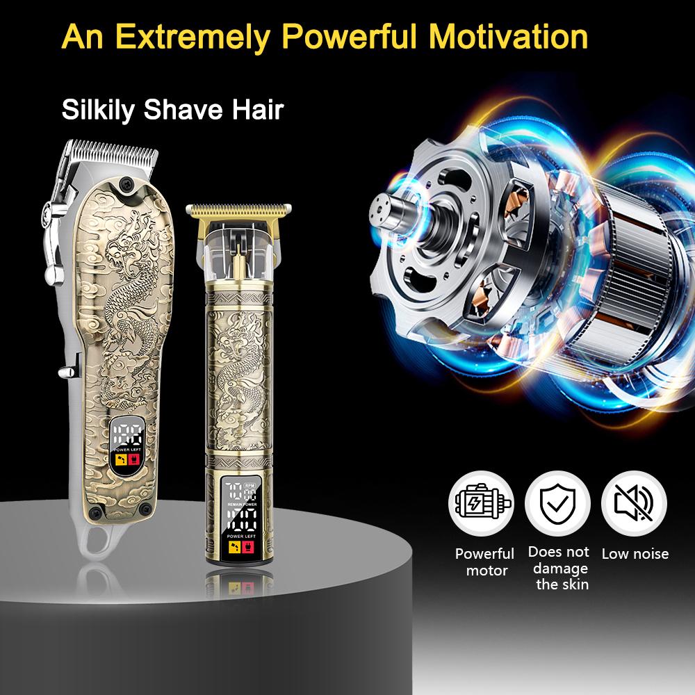 LQT Opulent Antique-Bronze Dragon-Pattern Dual-Unit Professional Grooming Set