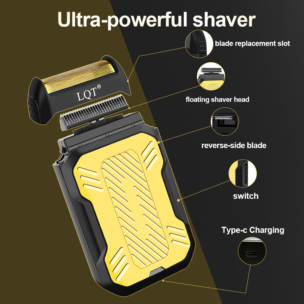 LQT Luxury Gold-Plated Pipe Design Men's Grooming Set