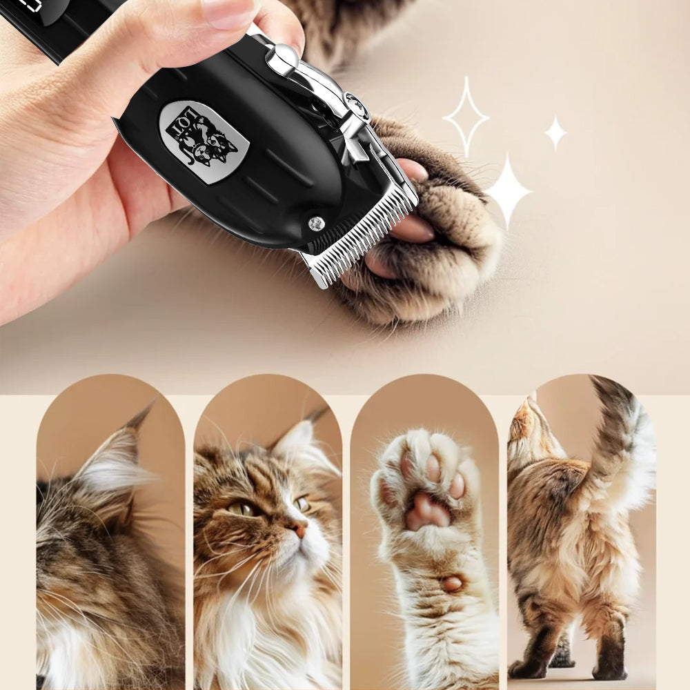 LQT Opulent All-Black Pet-Emblem Pet Grooming Clipper Kit