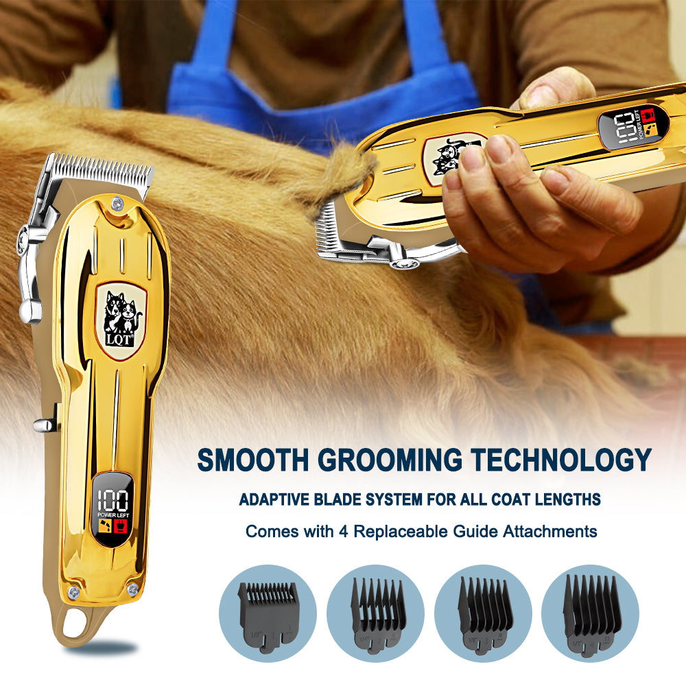 LQT Opulent All-Gold Pet-Emblem Full-Tool Pet Grooming Kit