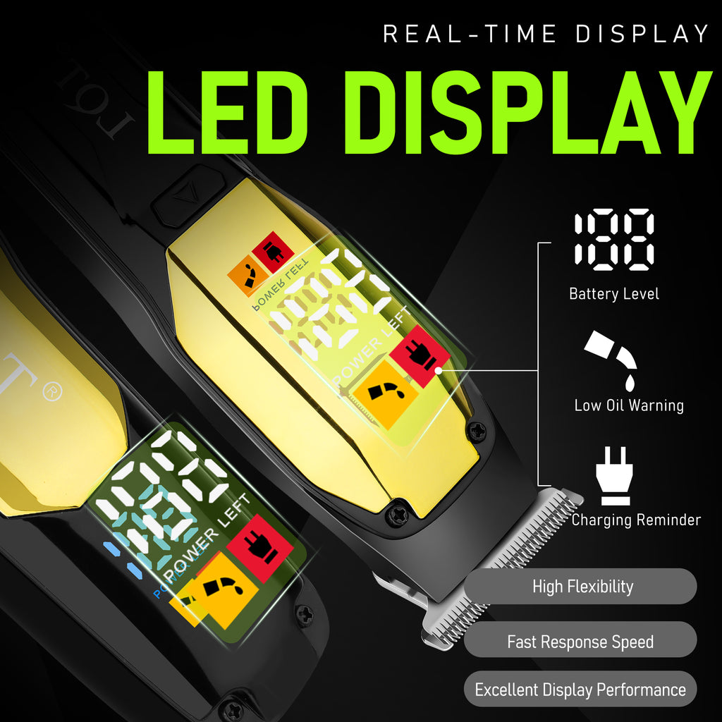 LQT Opulent Black-Gold Texture Digital-Equipped Grooming Collection