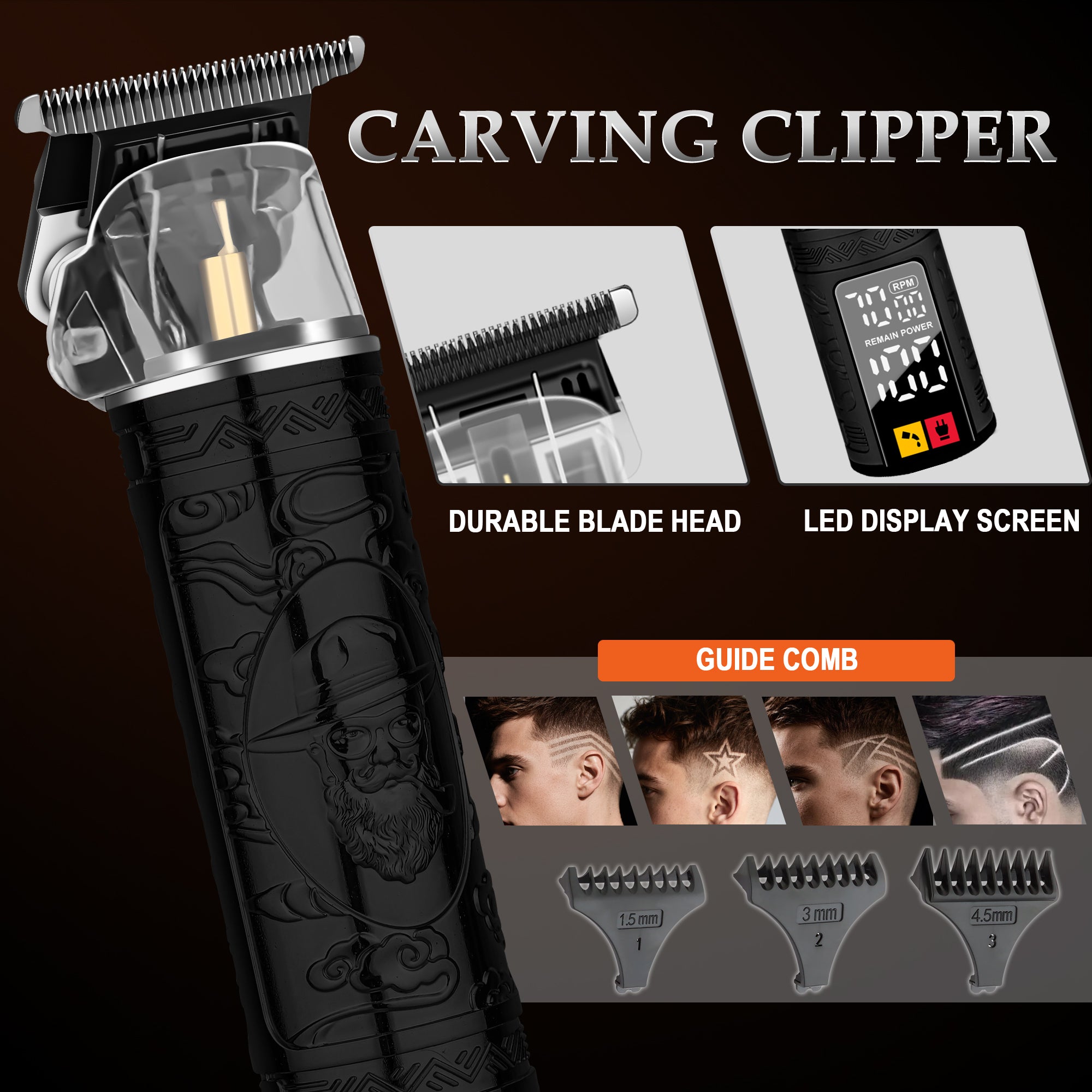 LQT Opulent Matte Black Hidden-Embossed Gentleman Grooming Kit