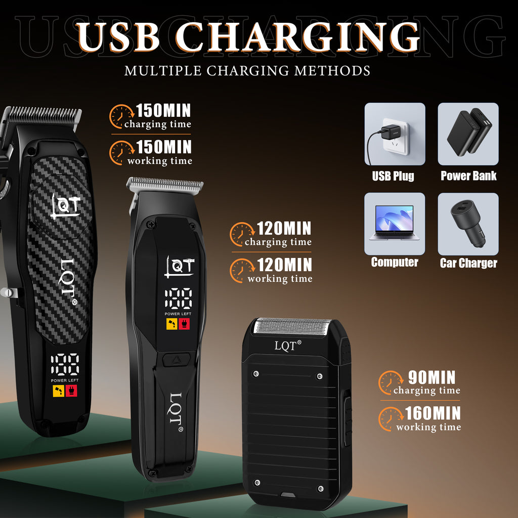 LQT Opulent Carbon-Fiber Dual-Unit Grooming Kit