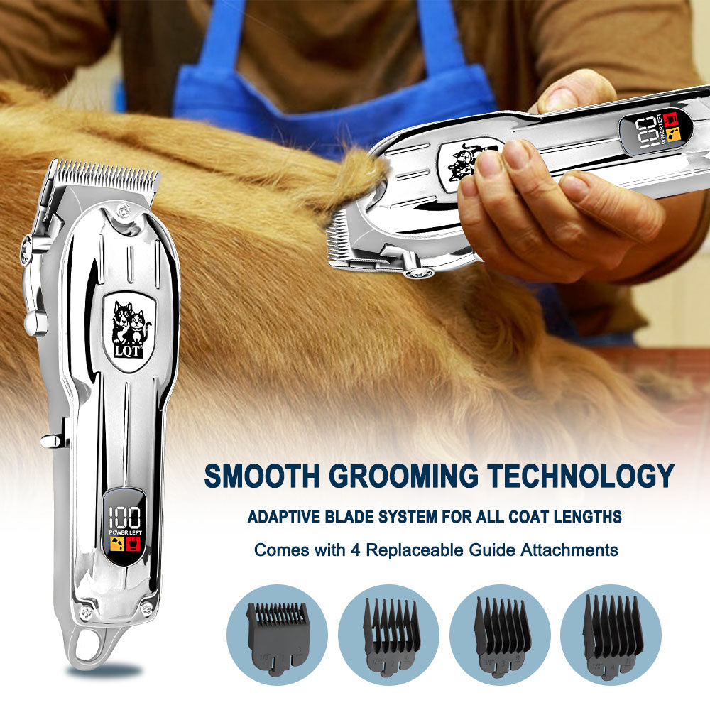 LQT Opulent All-silver Pet-Emblem Full-Tool Pet Grooming Kit