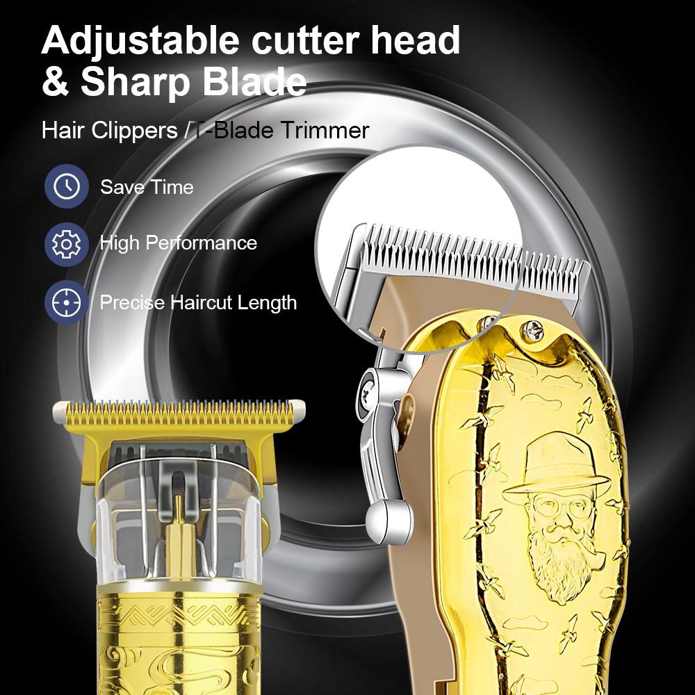 LQT Opulent Gilded Gentleman-Embossed Digital Clipper Grooming Kit