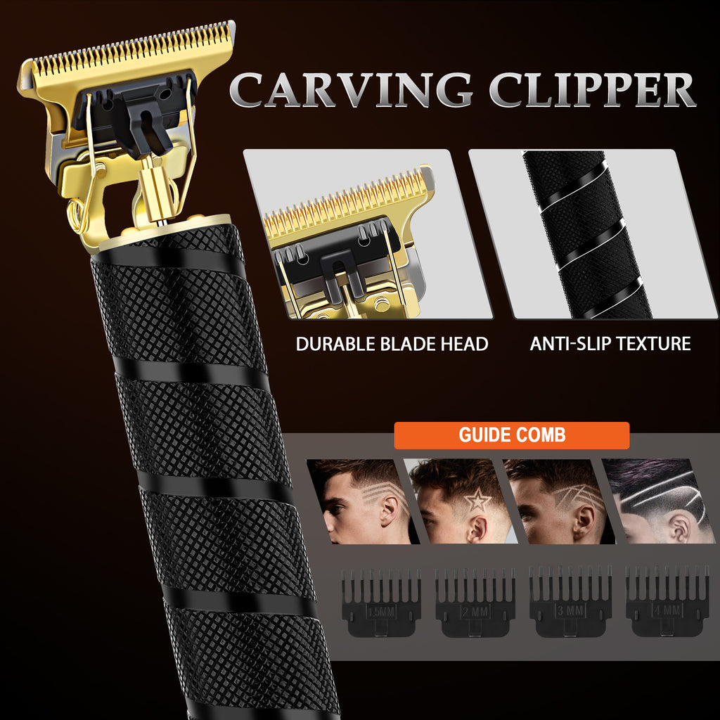 LQT Opulent Matte Black Gentleman-Embossed Professional Grooming Kit