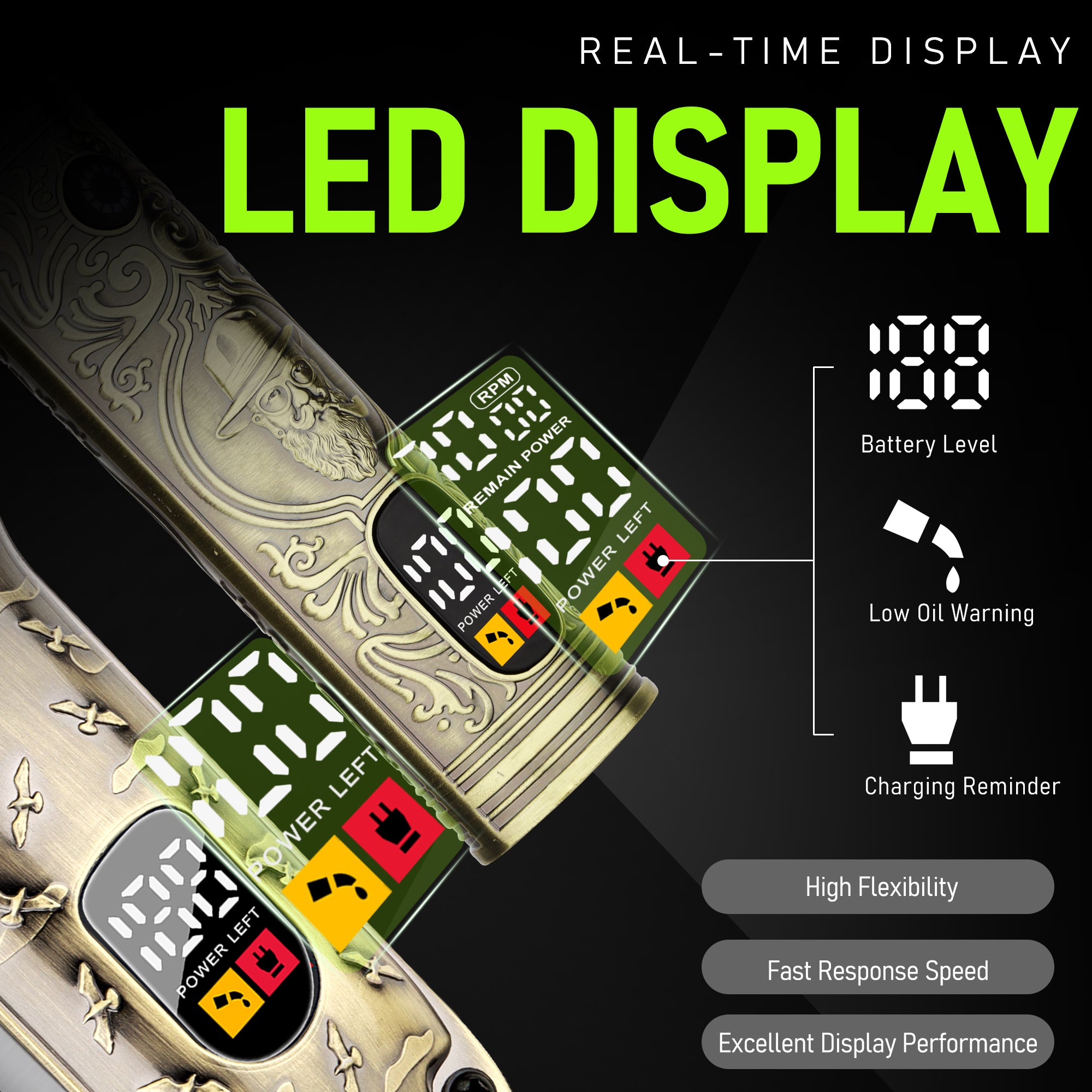 LQT Opulent Vintage-Bronze Gentleman-Embossed Full-Tool 6in1 Grooming Kit