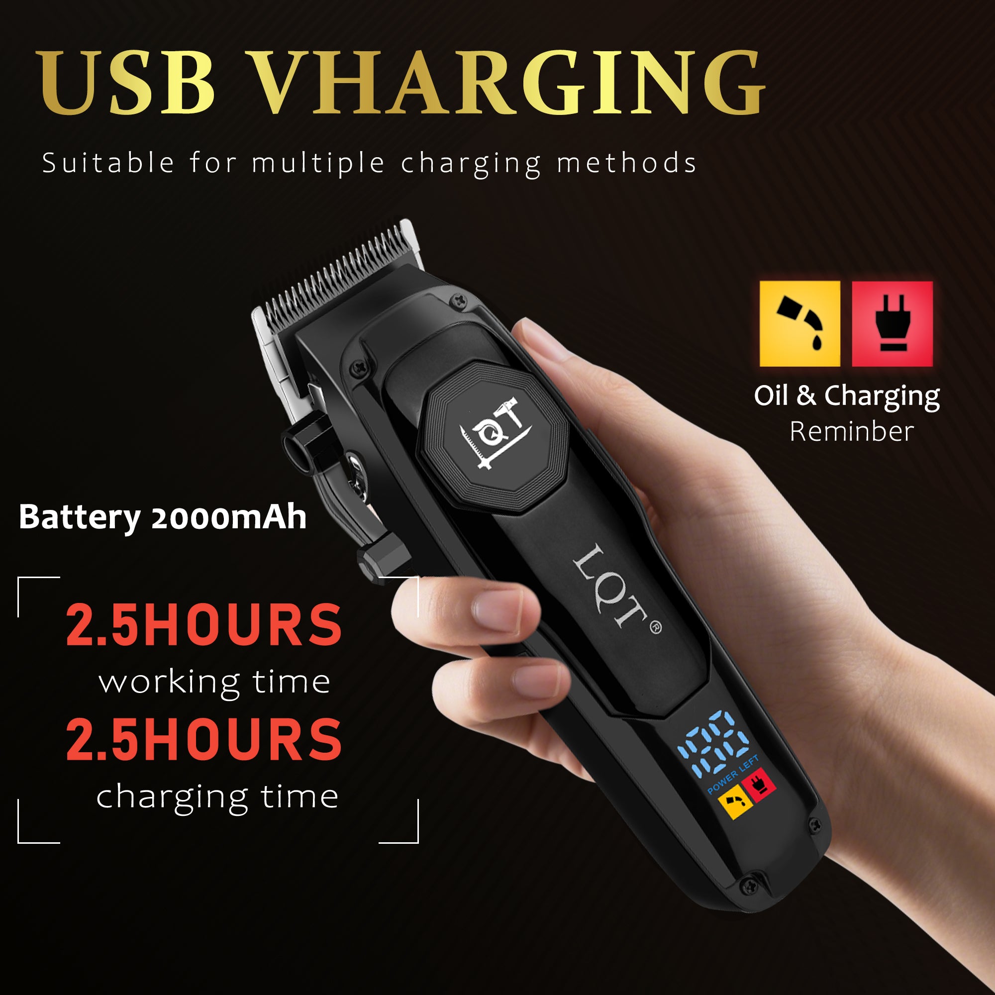 LQT Opulent Black Brand-Emblem Complete Grooming Kit