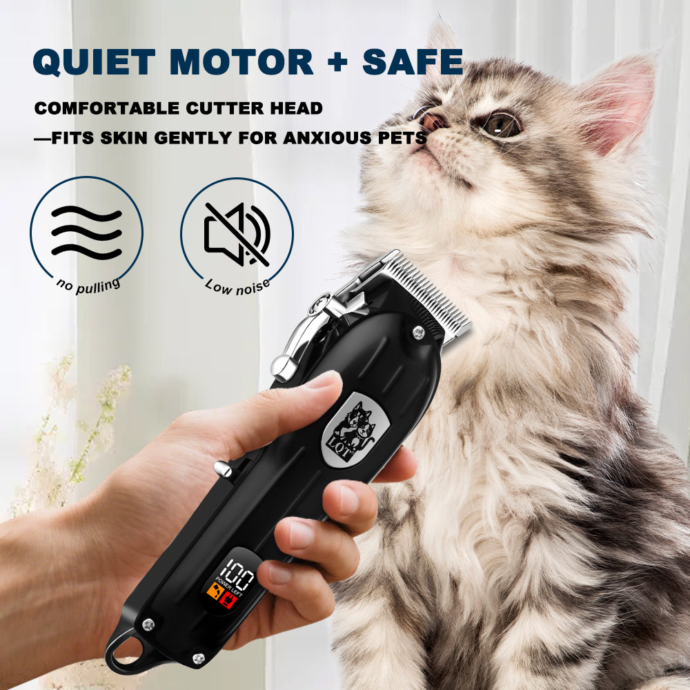 LQT Opulent All-Black Pet-Emblem Full-Tool Pet Grooming Kit