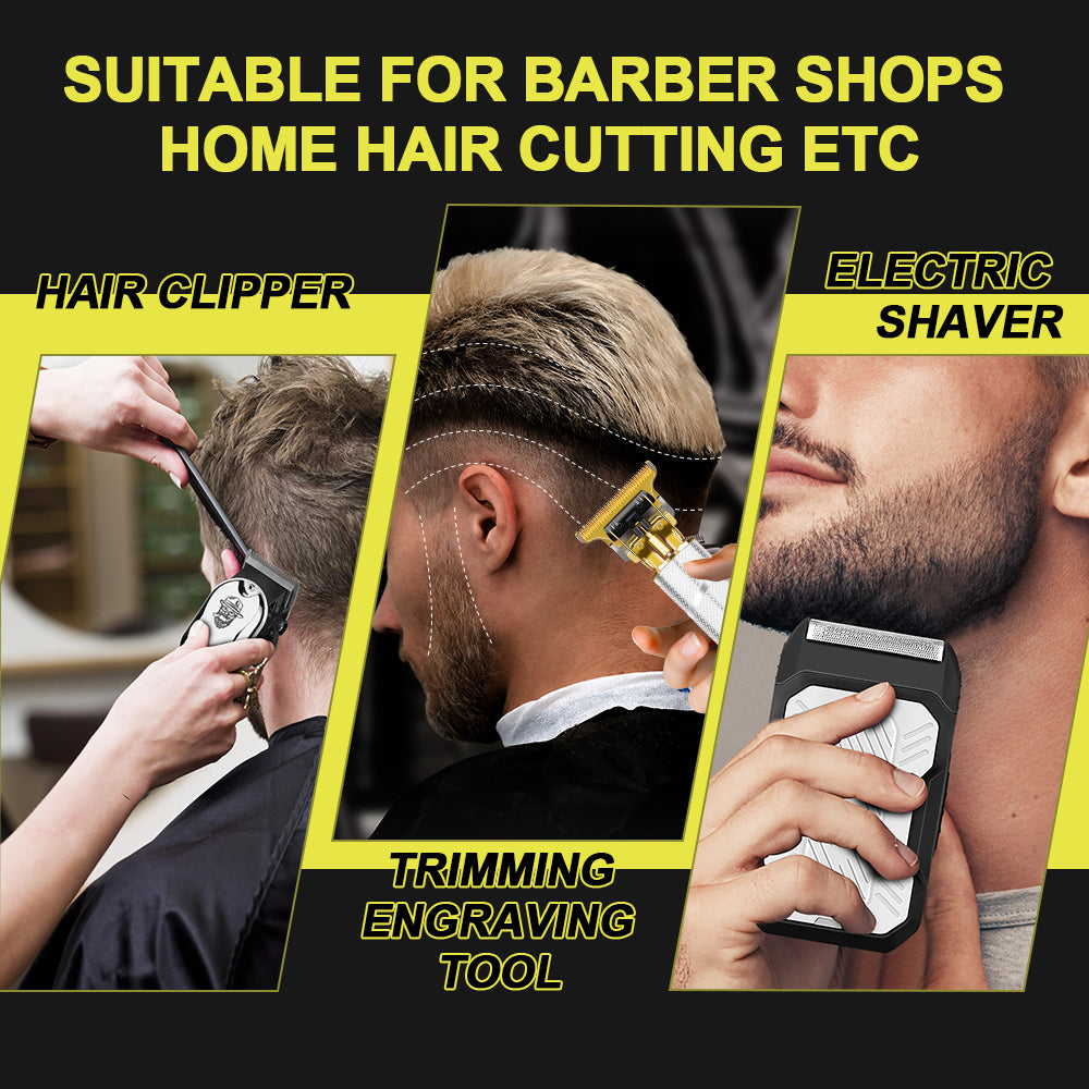 LQT Opulent Silver Retro Bearded-Gentleman Embossed Grooming Kit