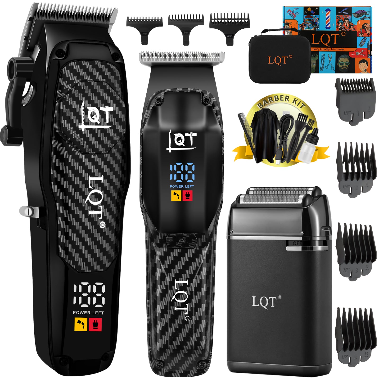 LQT Opulent Premium Carbon-Fiber Texture Grooming Kit
