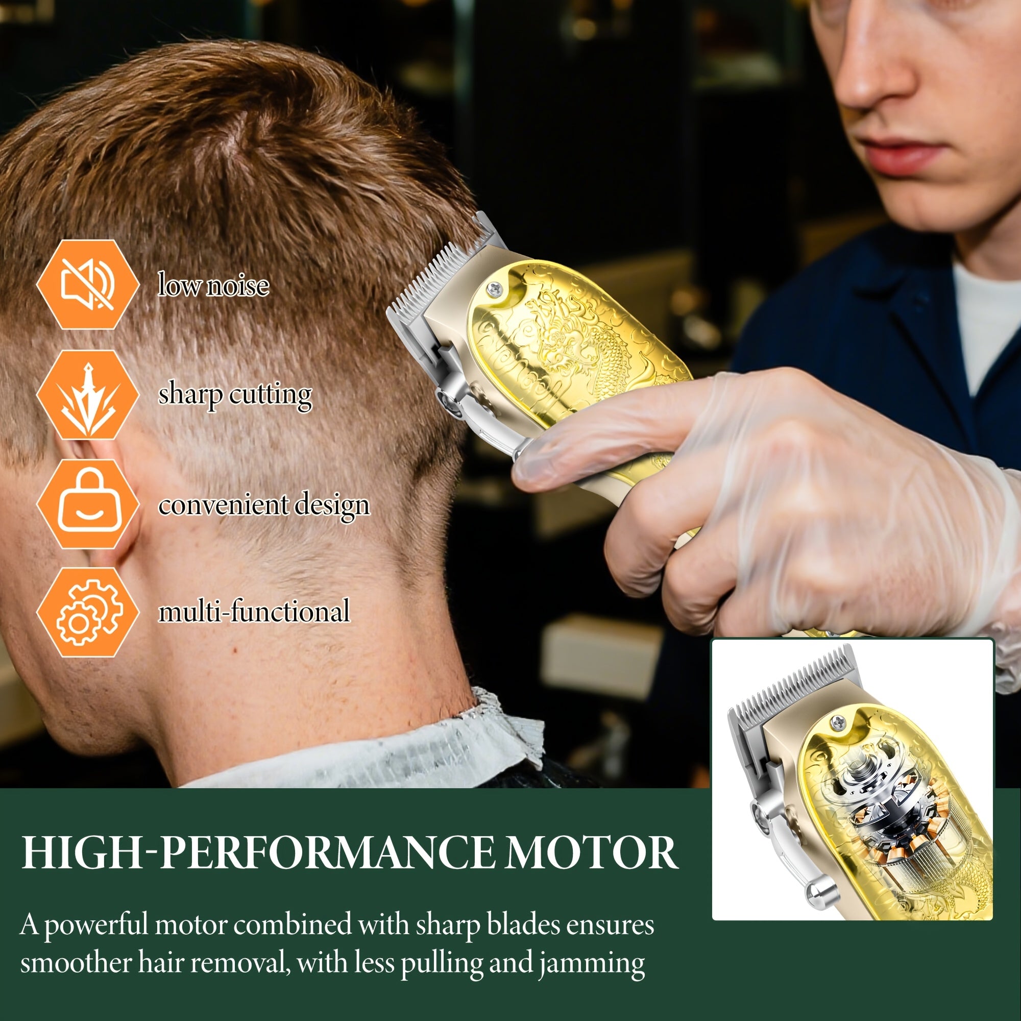 LQT 3pcs Men's Professional Hair Clipper
