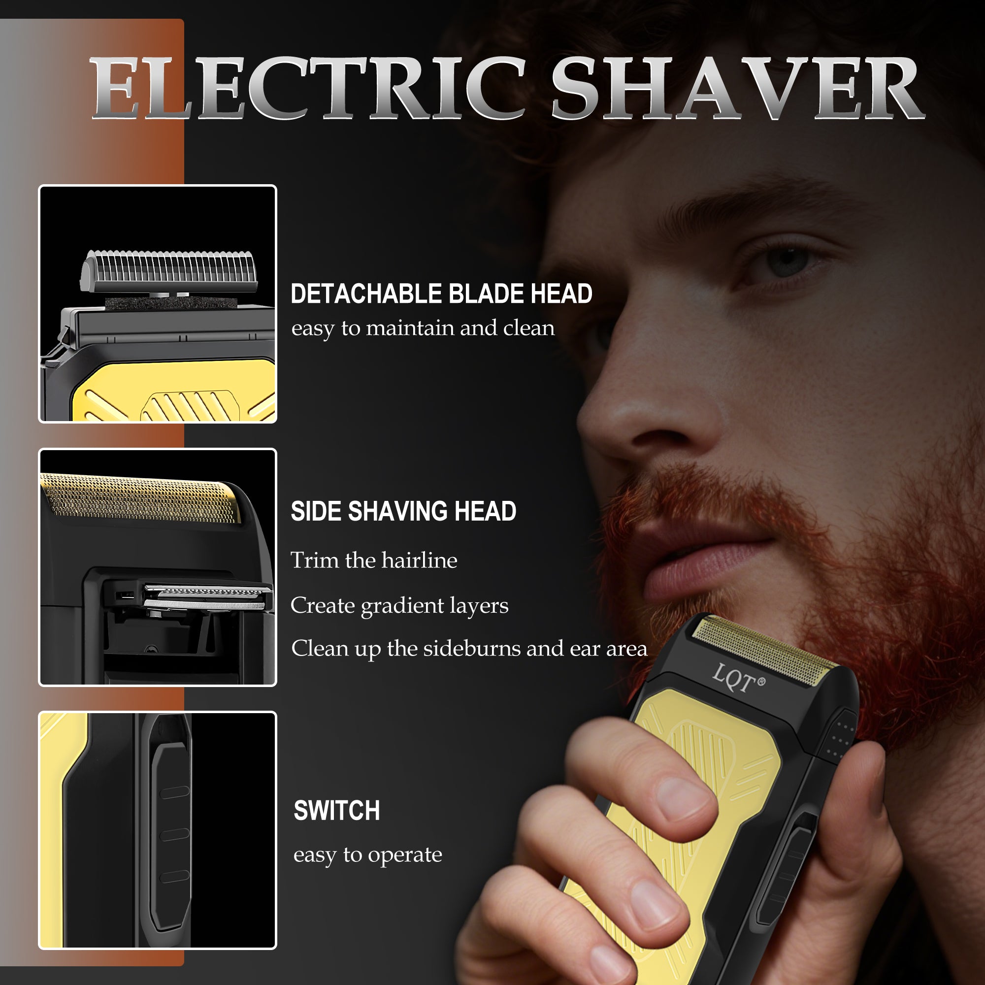 LQT Opulent Black-Gold Gradient Dual-Digital Clipper Grooming Kit