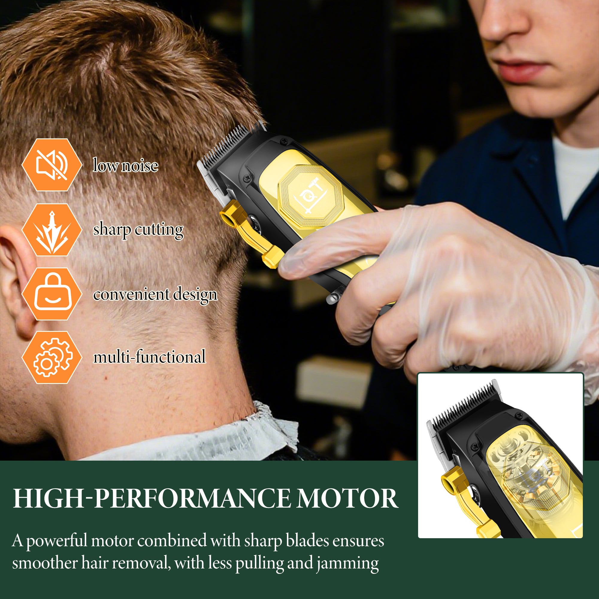 LQT Opulent Black-Gold Modern Geometric Grooming Kit