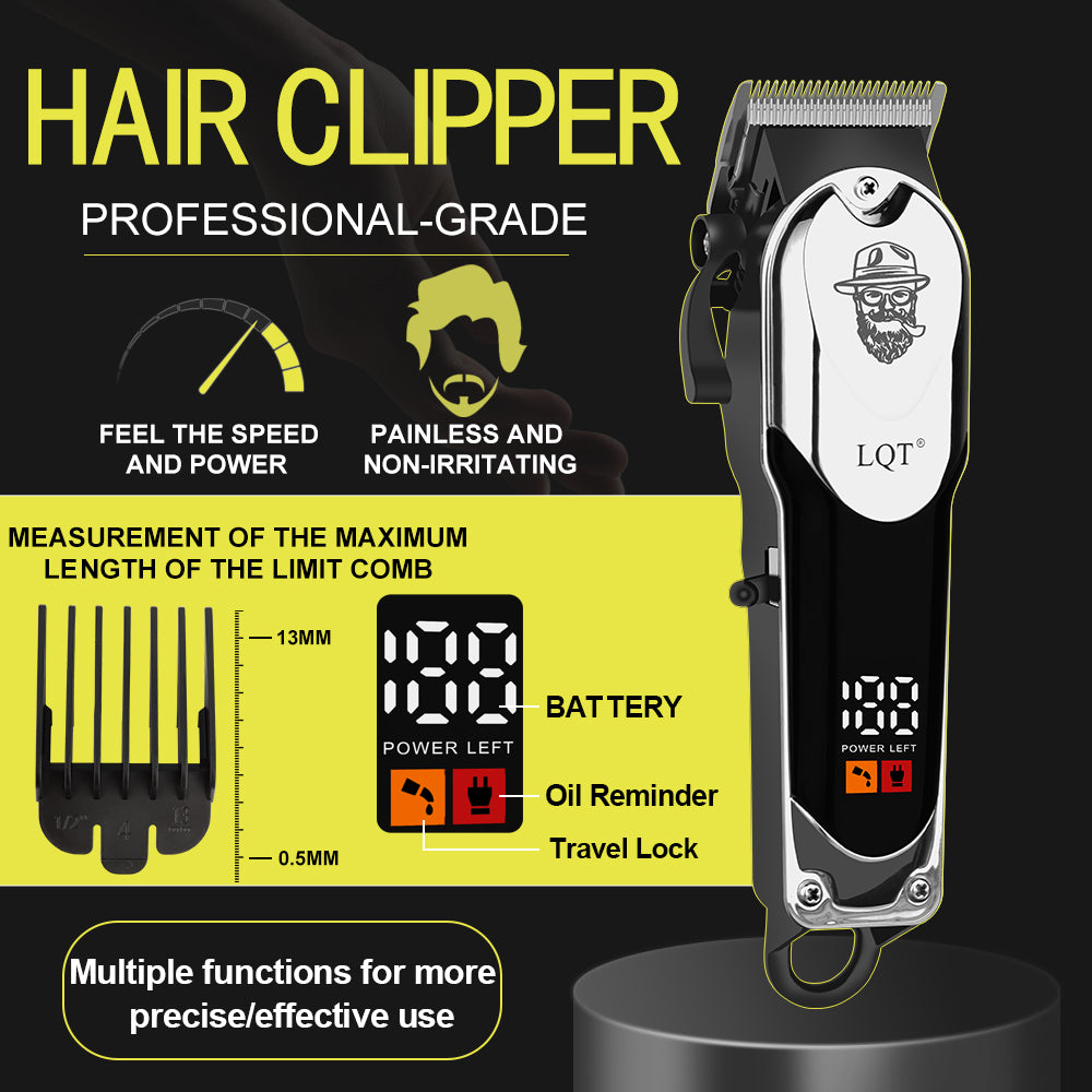 LQT Opulent Silver Retro Bearded-Gentleman Embossed Grooming Kit