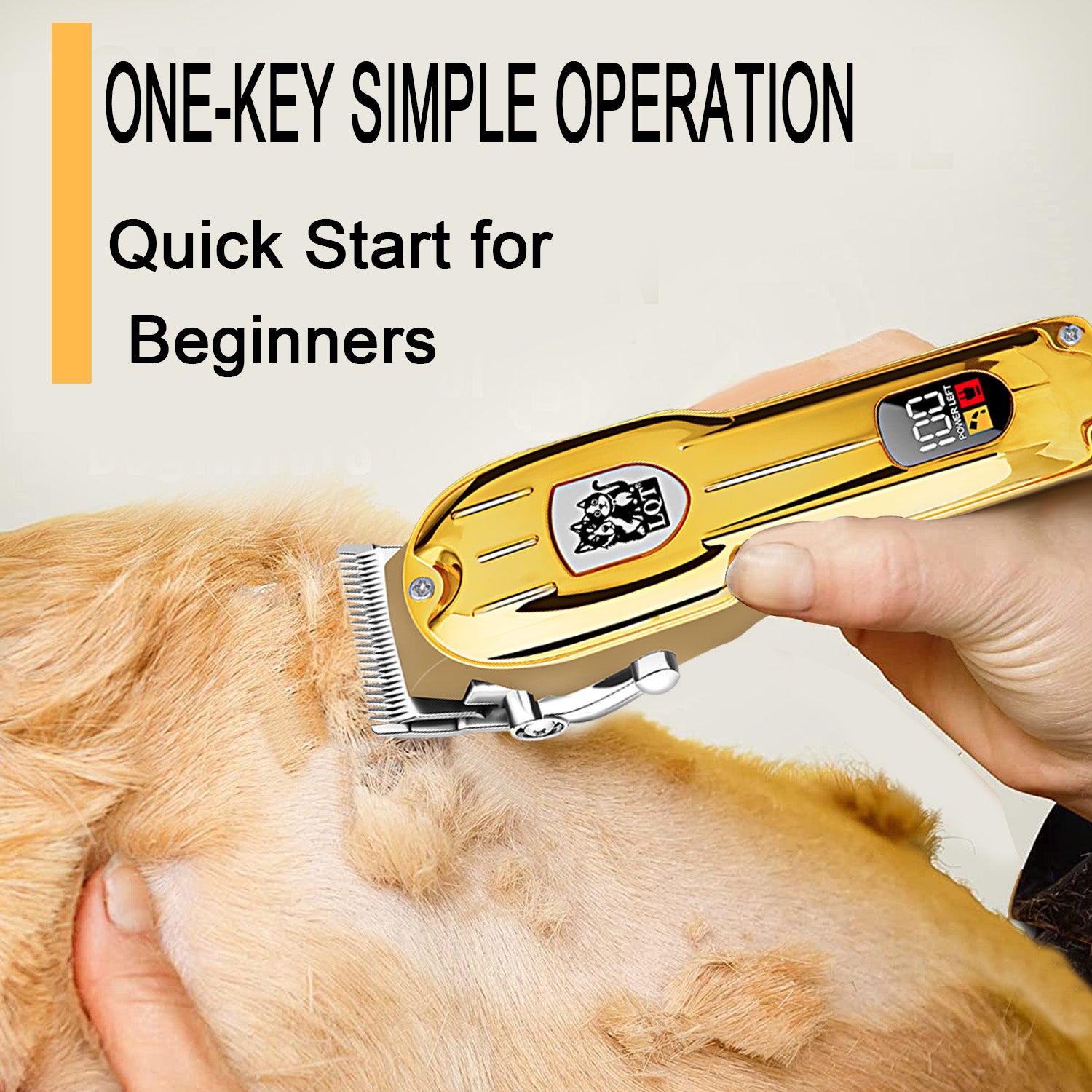 LQT Opulent Gilded Pet-Emblem Pet Grooming Clipper Kit