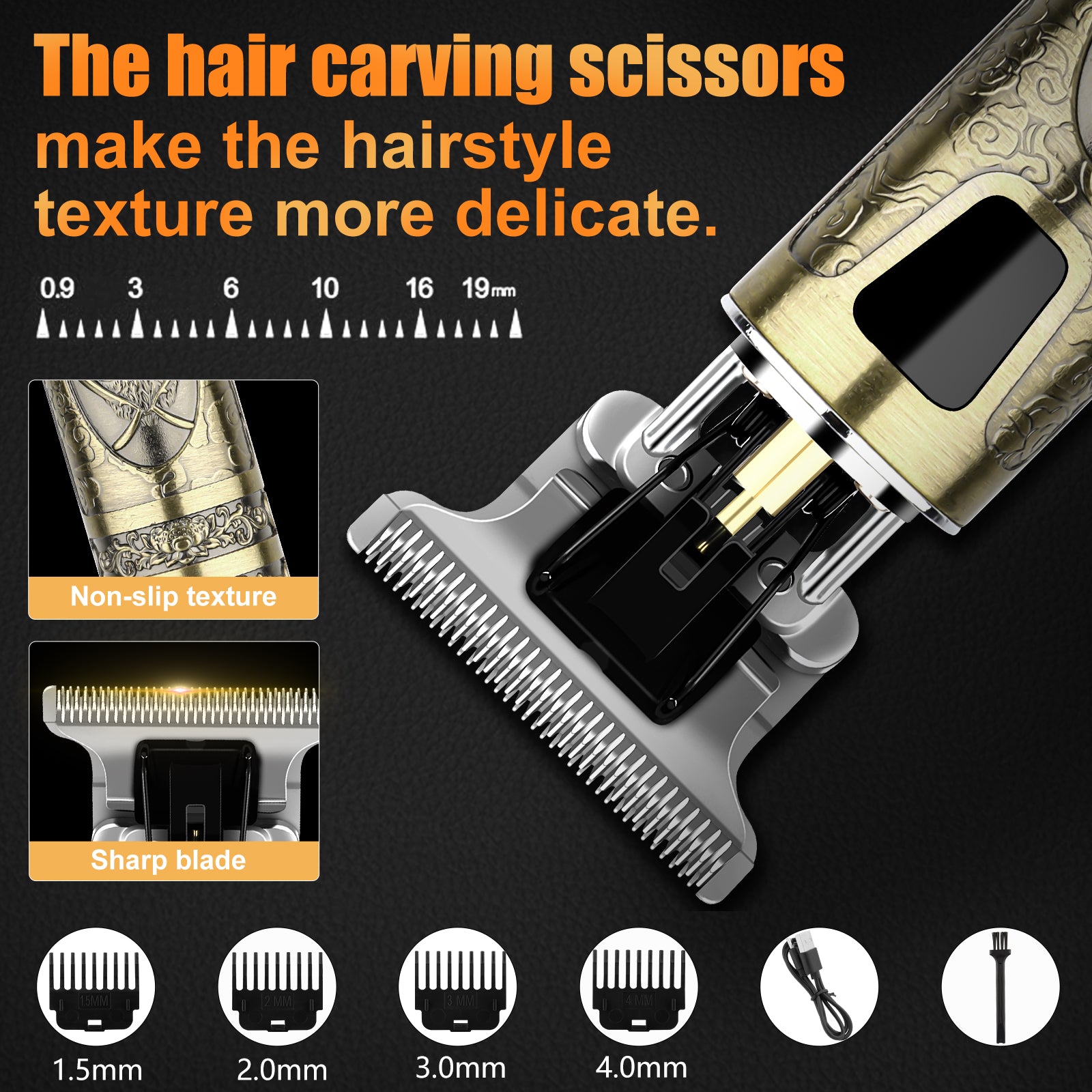 LQT Opulent Vintage-Bronze Gentleman-Embossed Dual-Digital Grooming Kit