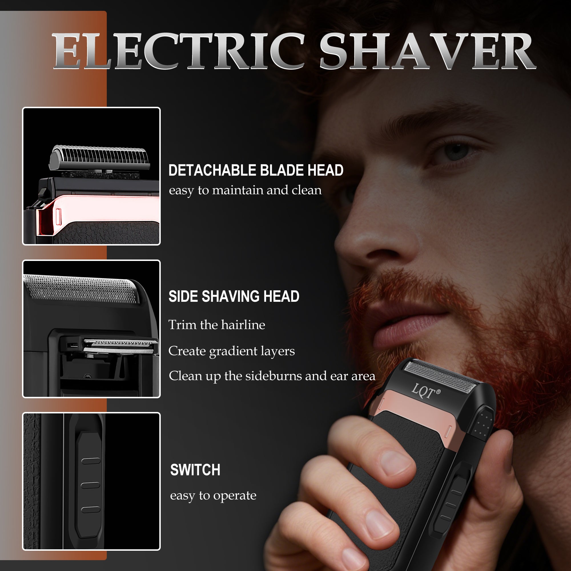 LQT Opulent Matte Black Gentleman-Embossed Professional Grooming Kit