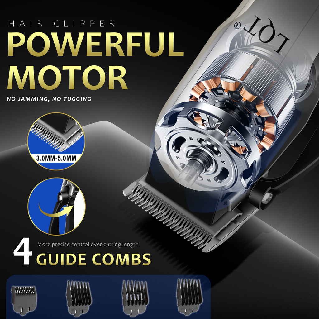 3PCS White Gentleman Clipper Set