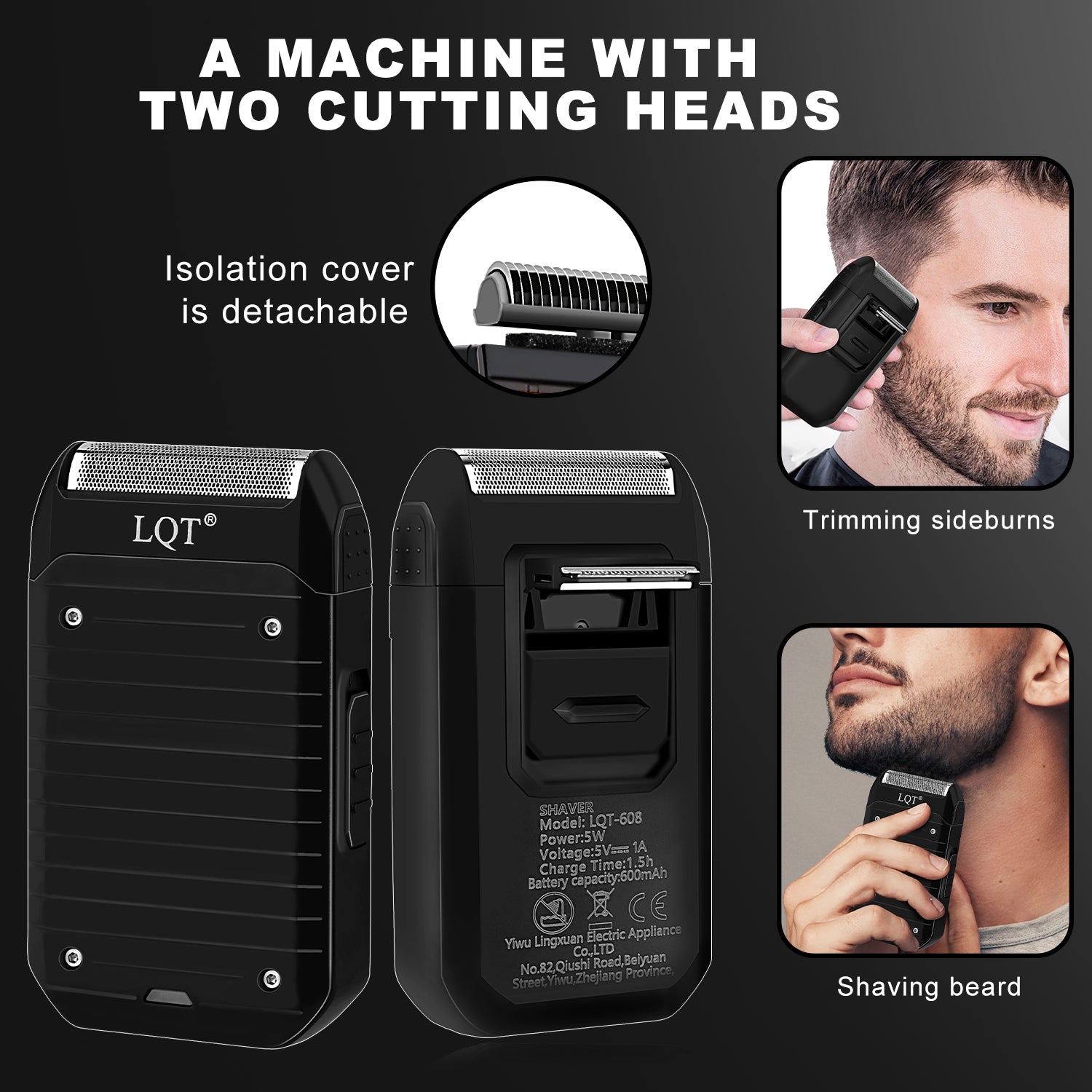 LQT Opulent Black-Gold Gradient Textured Men's Grooming Kit