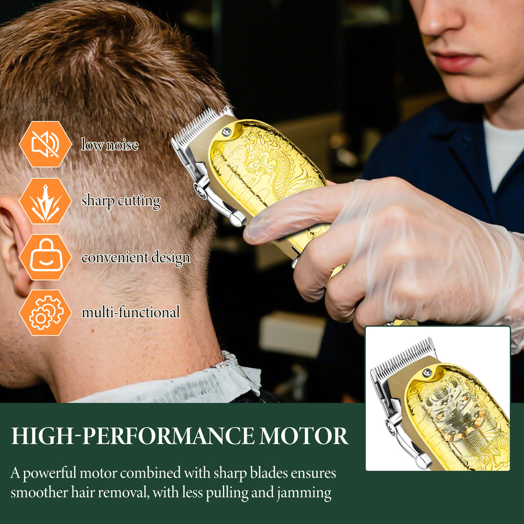 LQT Opulent Gilded Digital-Dual Clipper Dragon-Pattern Grooming Set
