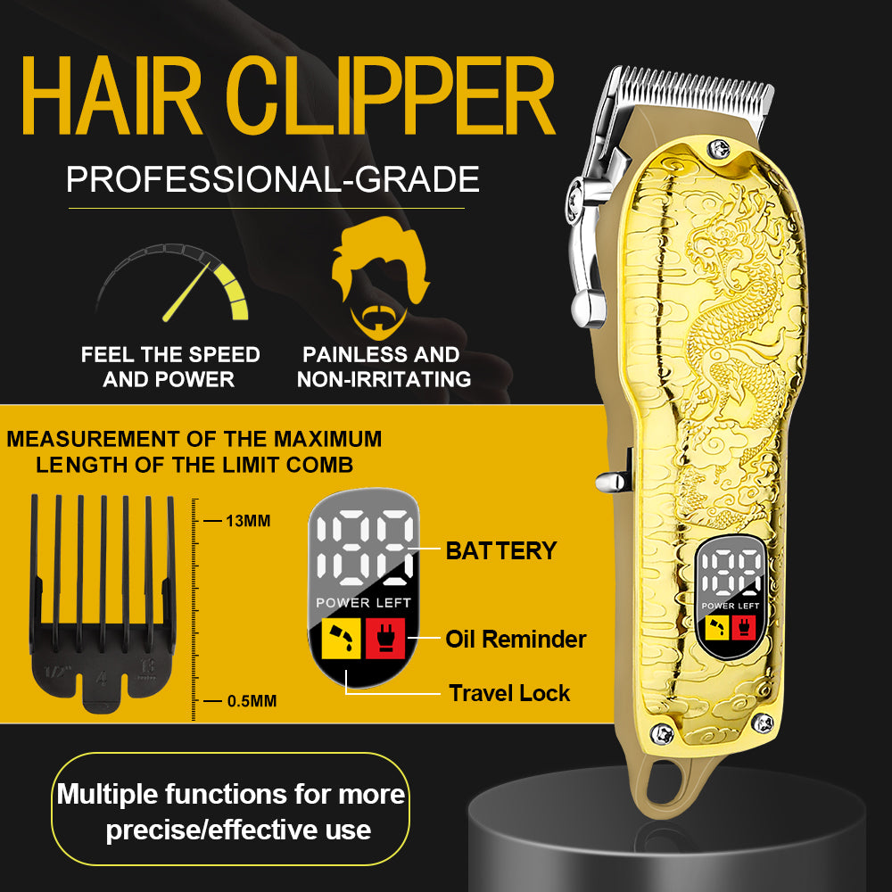 LQT Luxury Gold-Plated Dragon Design Men's Grooming Set