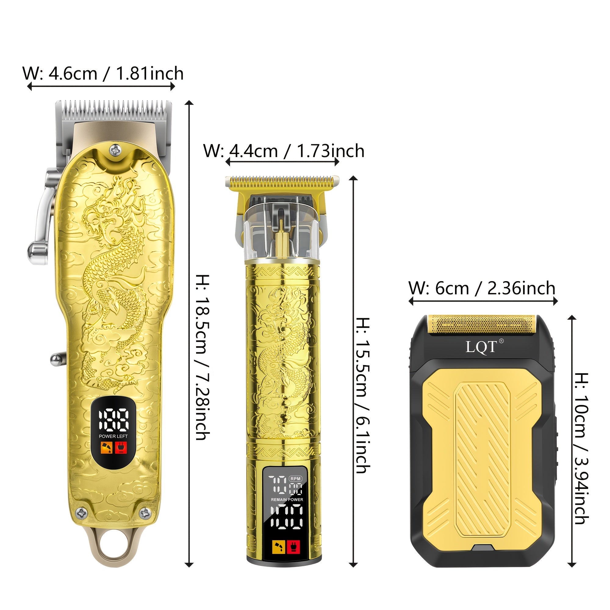 LQT 3pcs Men's Professional Hair Clipper