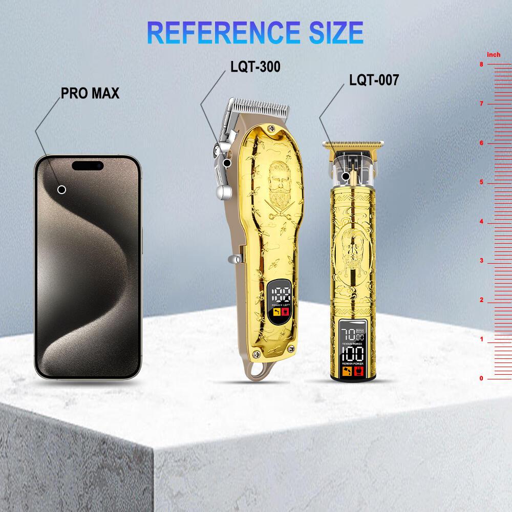 LQT Opulent Gilded Stylist-Embossed Dual-Digital Clipper Grooming Kit