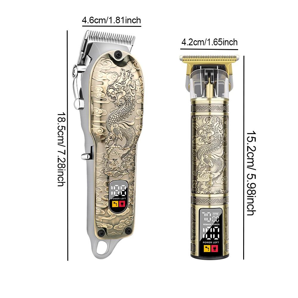 LQT Opulent Antique-Bronze Dragon-Pattern Dual-Unit Professional Grooming Set