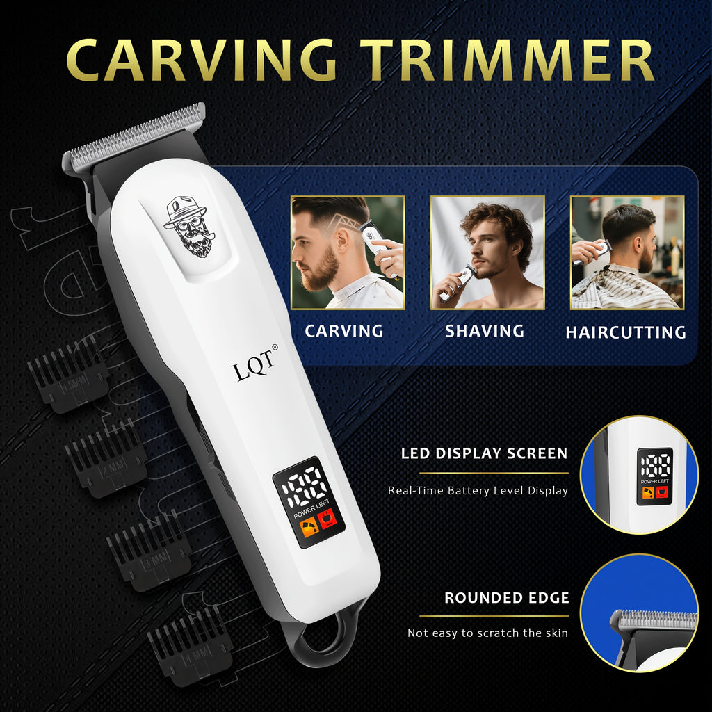 LQT 2pcs/3pcs/4pcs Men'S White Electric Hair Clipper Set