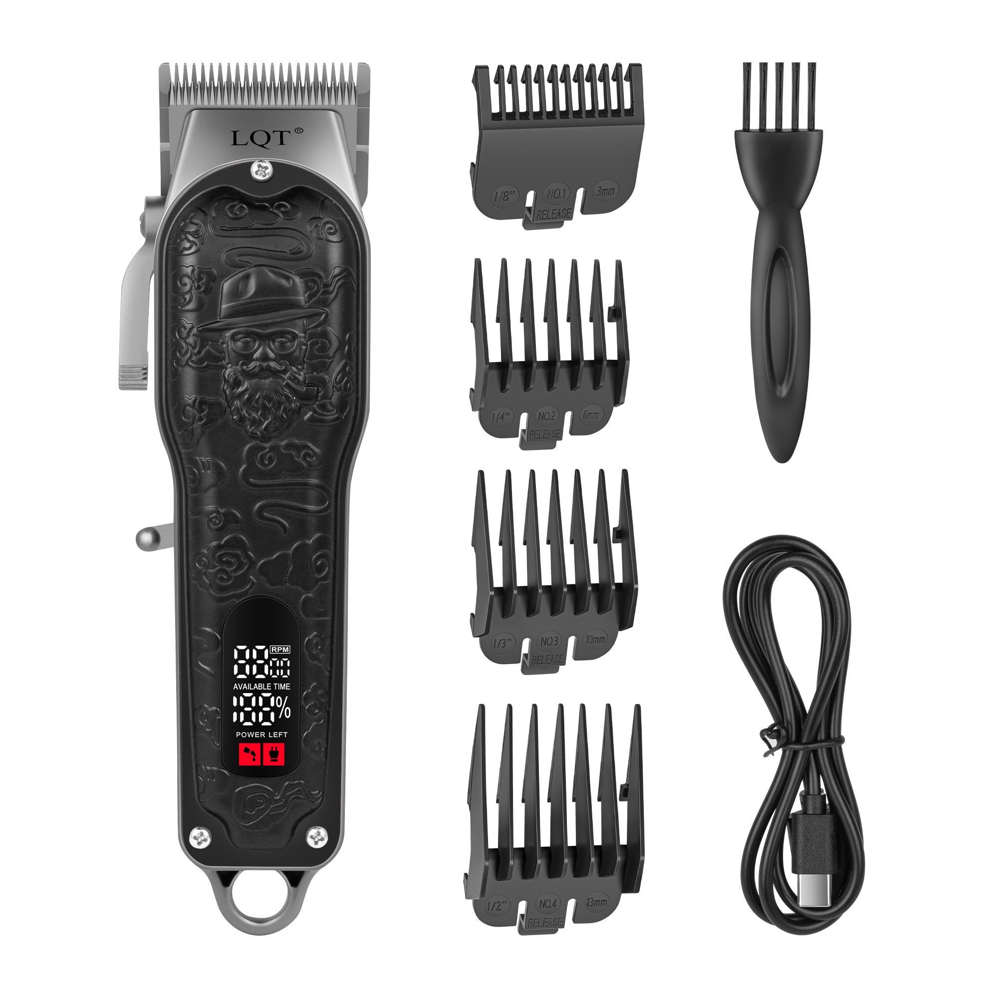 Black Minimalist Carving Series Hair Clipper