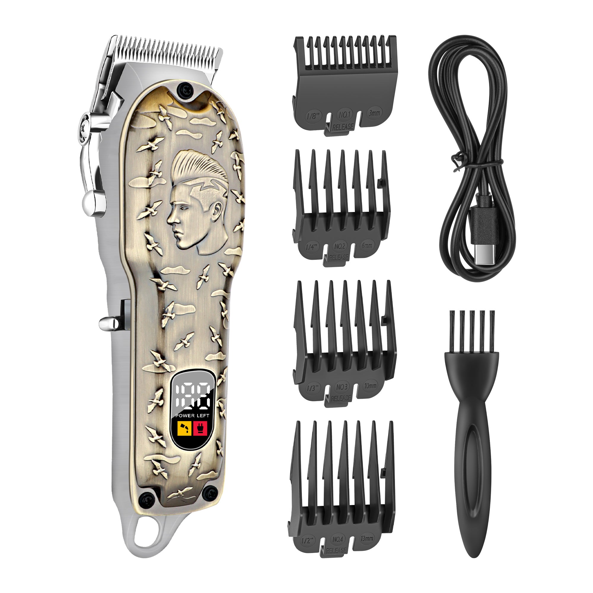 Retro Bronze Relief Digital Hair Clipper