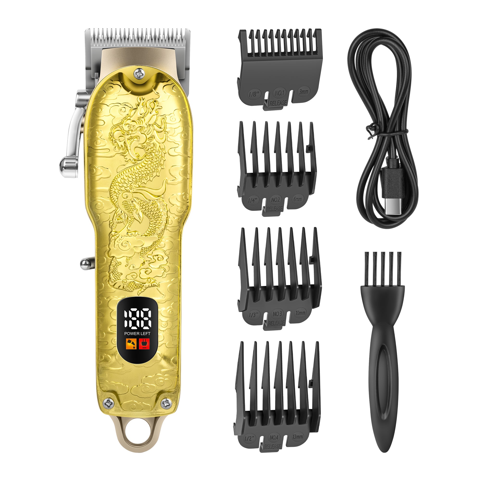 Full Gold Embossed Digital Hair Clipper