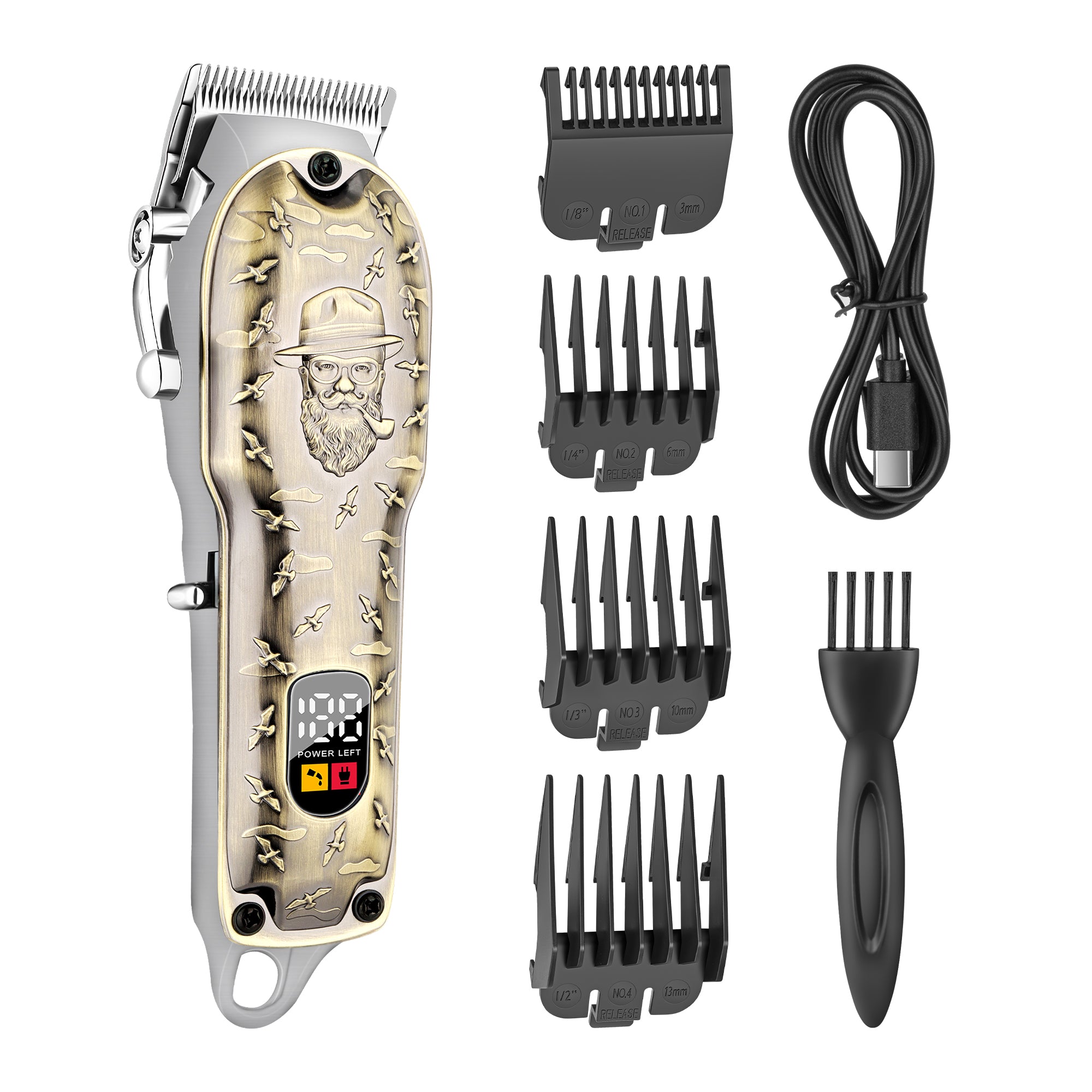Retro Bronze Relief Digital Hair Clipper