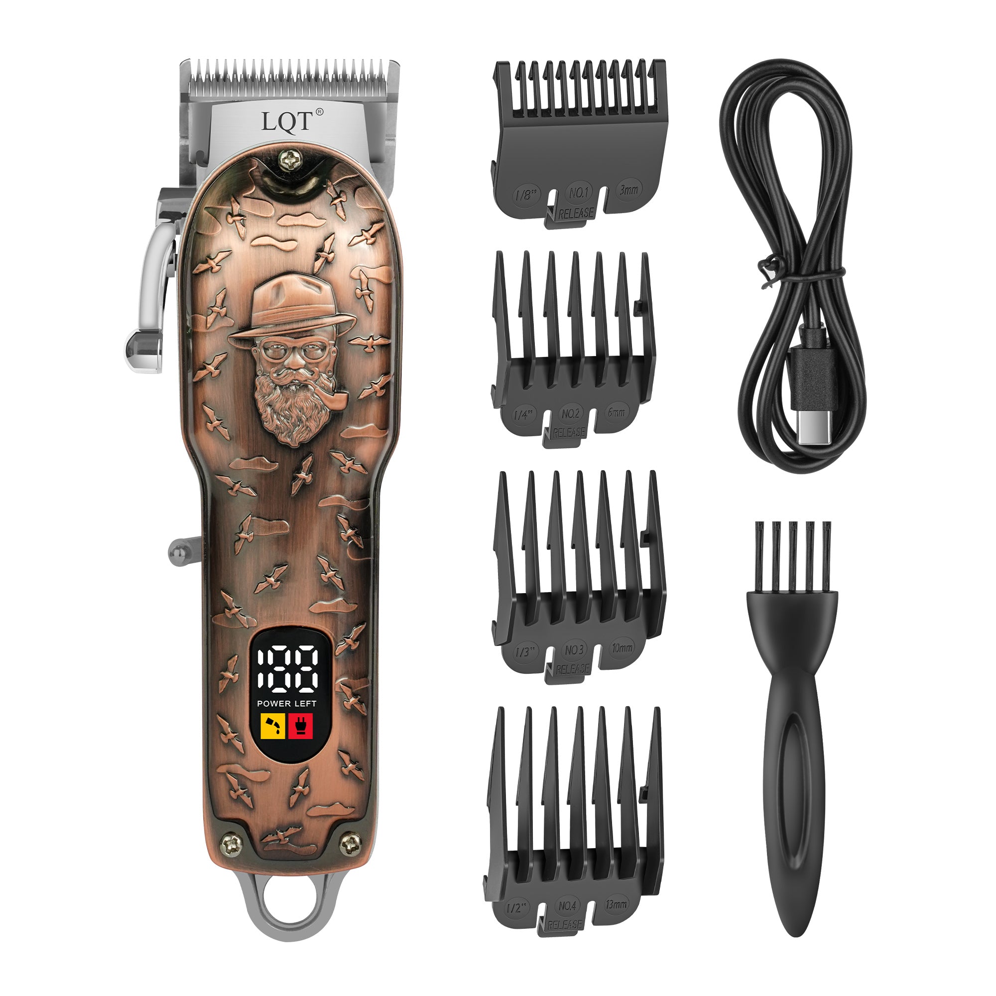 Retro Red Copper Sculpted Digital Hair Clipper
