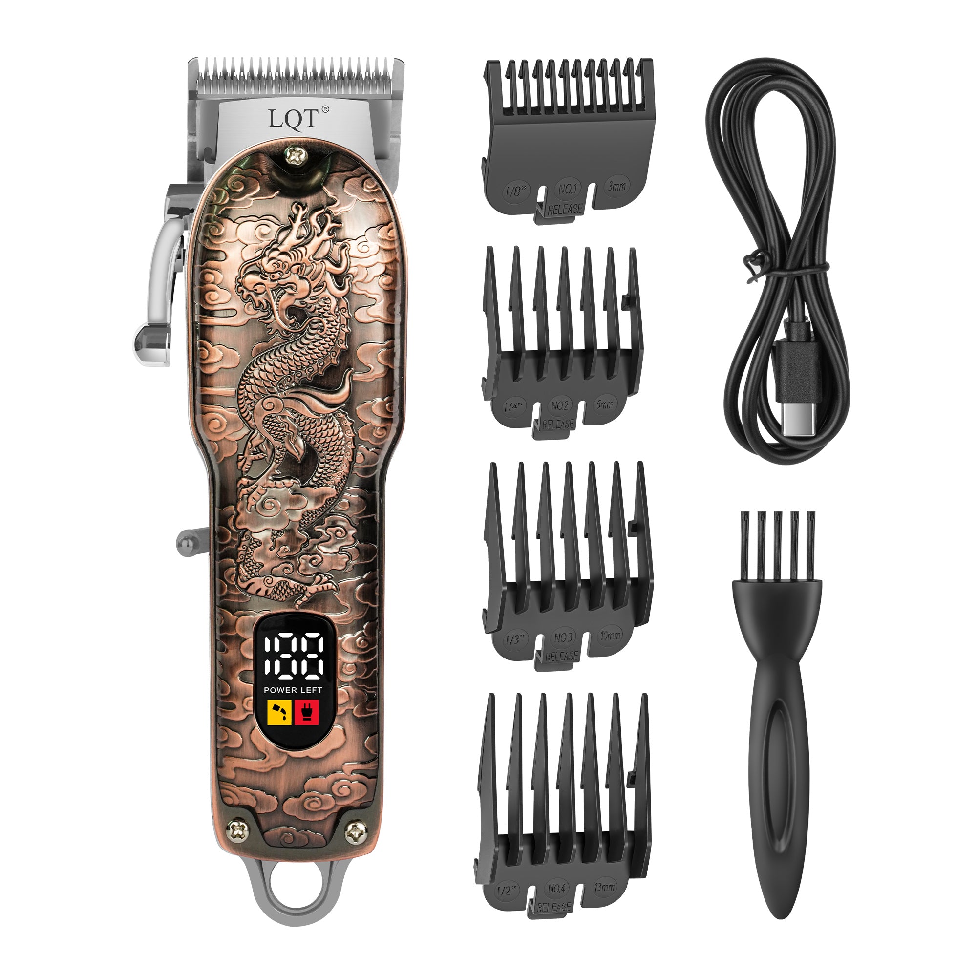 Retro Red Copper Sculpted Digital Hair Clipper