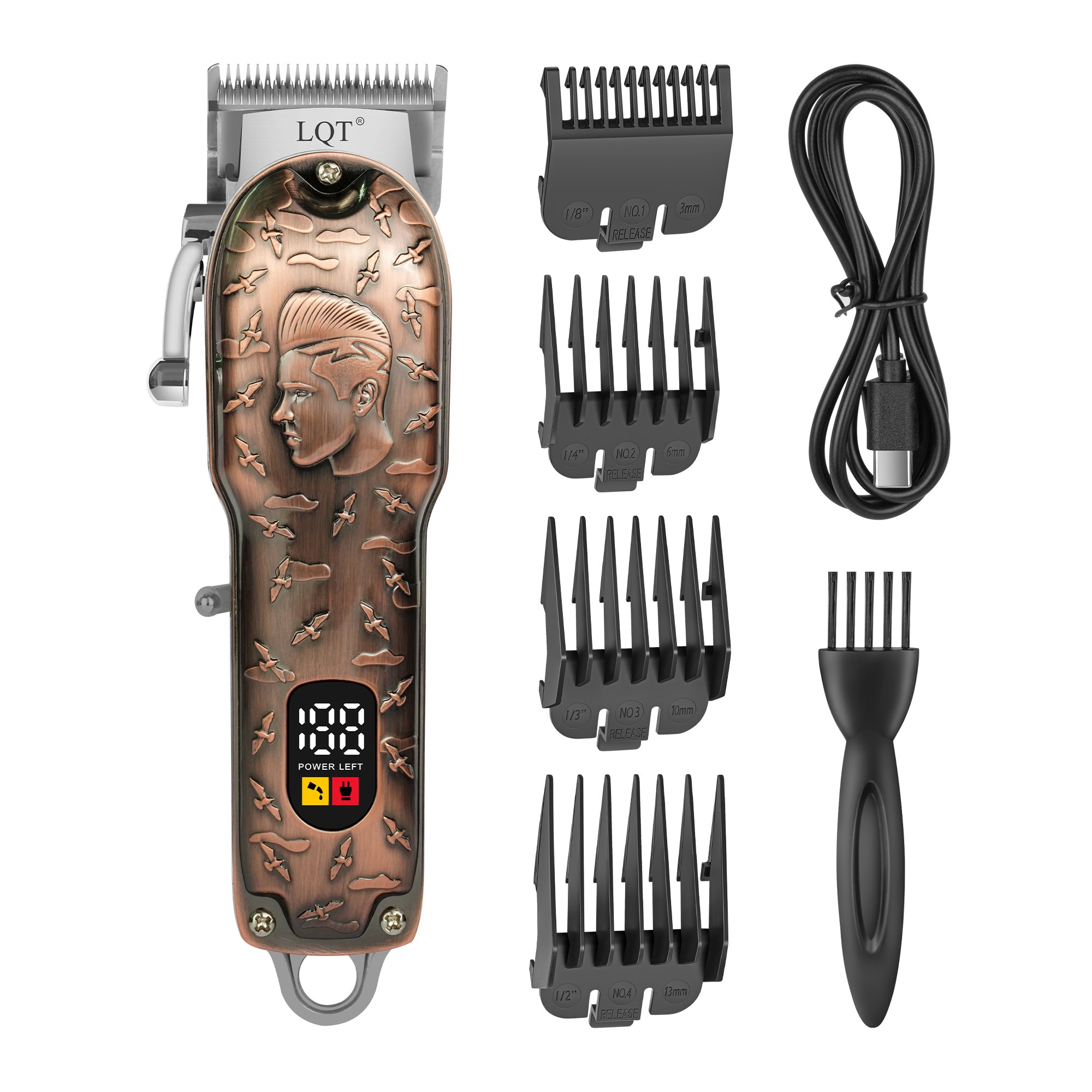 Retro Red Copper Sculpted Digital Hair Clipper