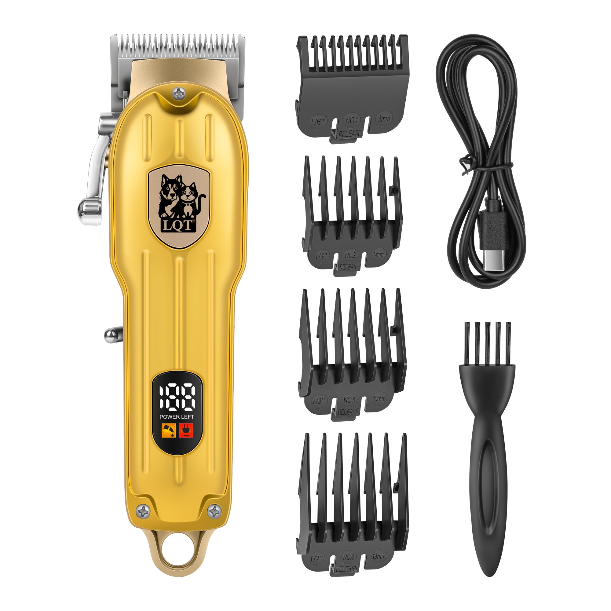 Three-Color Glossy Pet Logo Digital Hair Clipper