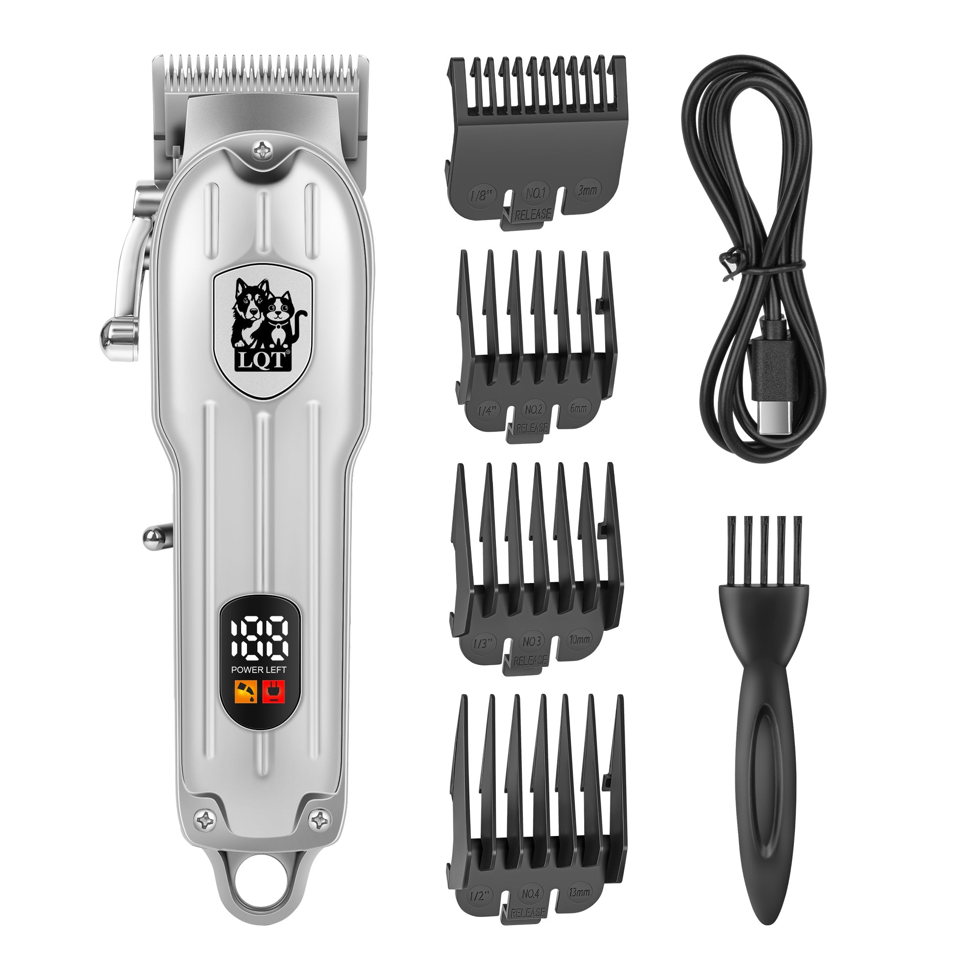 Three-Color Glossy Pet Logo Digital Hair Clipper
