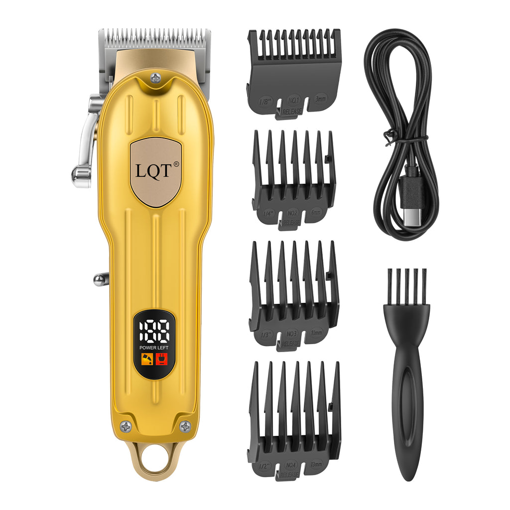 Three-Color Glossy Logo Digital Hair Clipper
