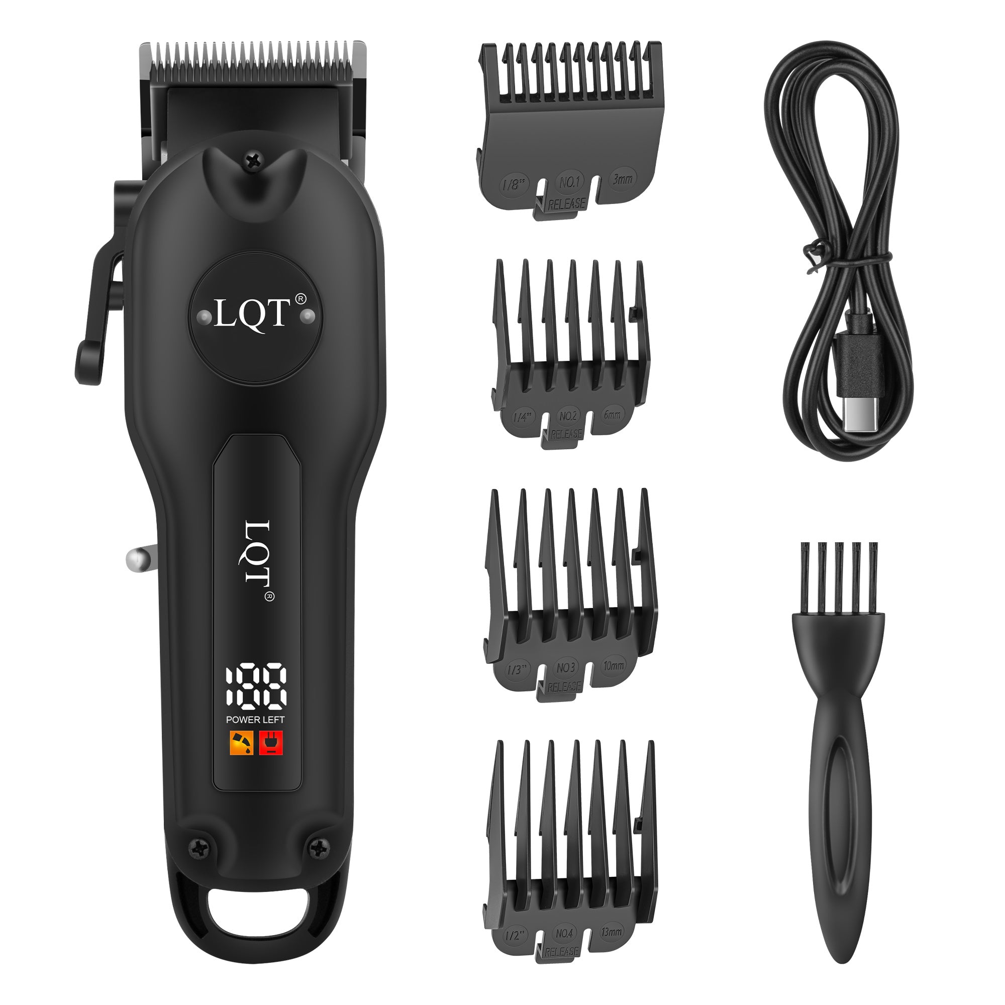 Three-Color Glossy Brand Logo Digital Hair Clipper